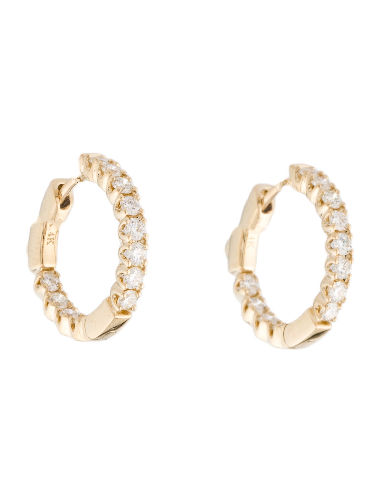 Earrings 14K Diamond Inside-Out Hoop