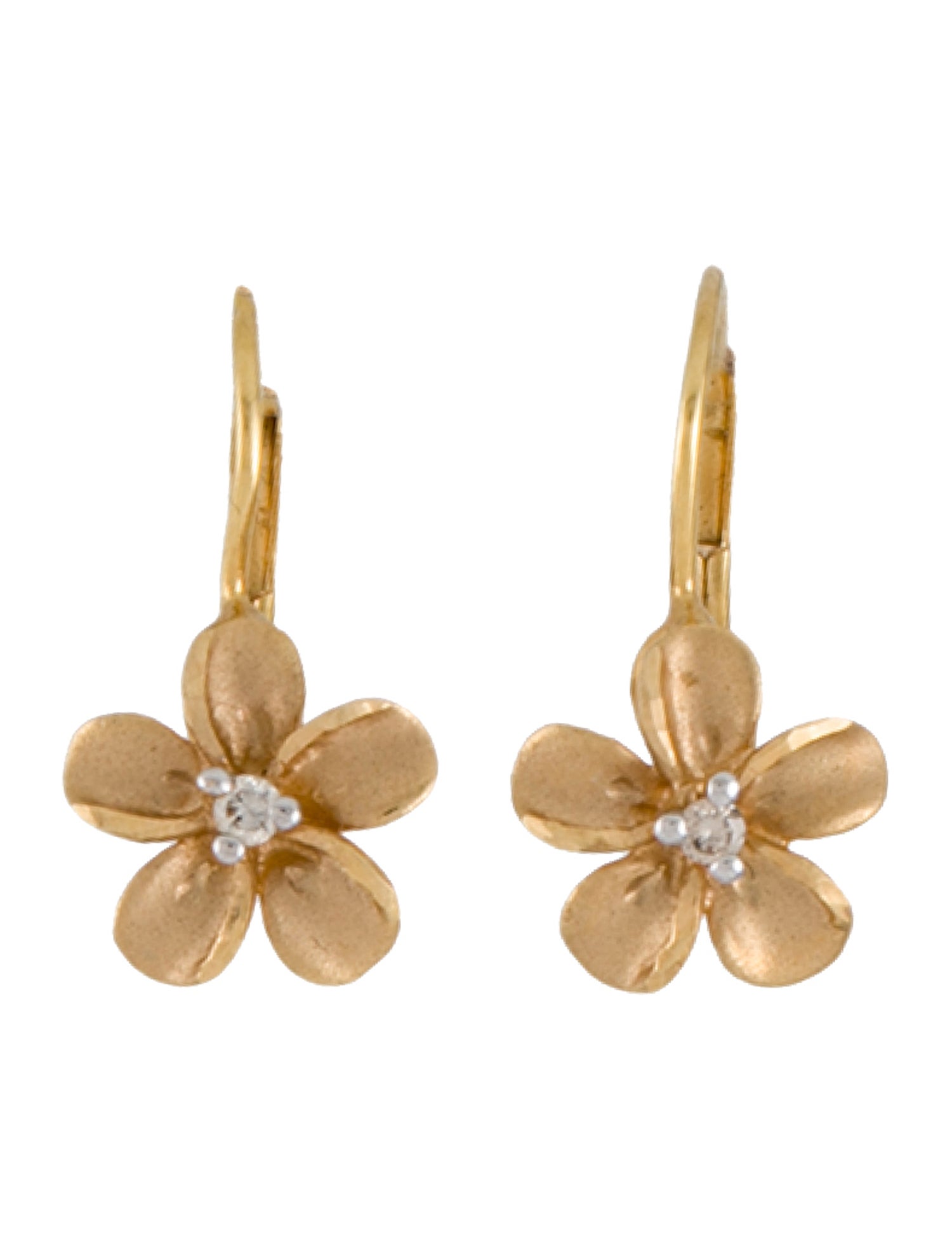 Earrings Diamond Plumeria Earclips