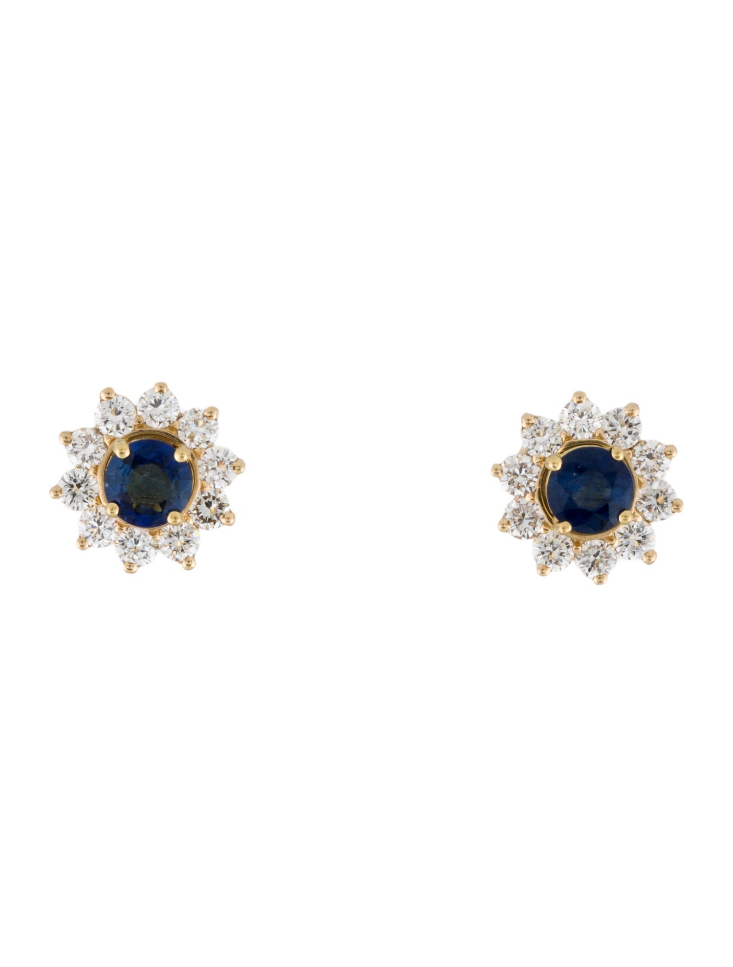 Earrings 18K Sapphire Stud Earrings w/14K Diamond Jackets