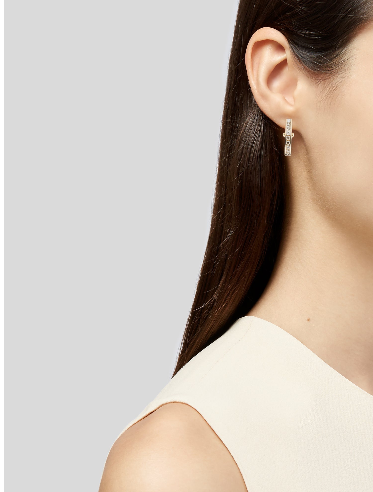 Earrings 14K Diamond Single Hoop Earring