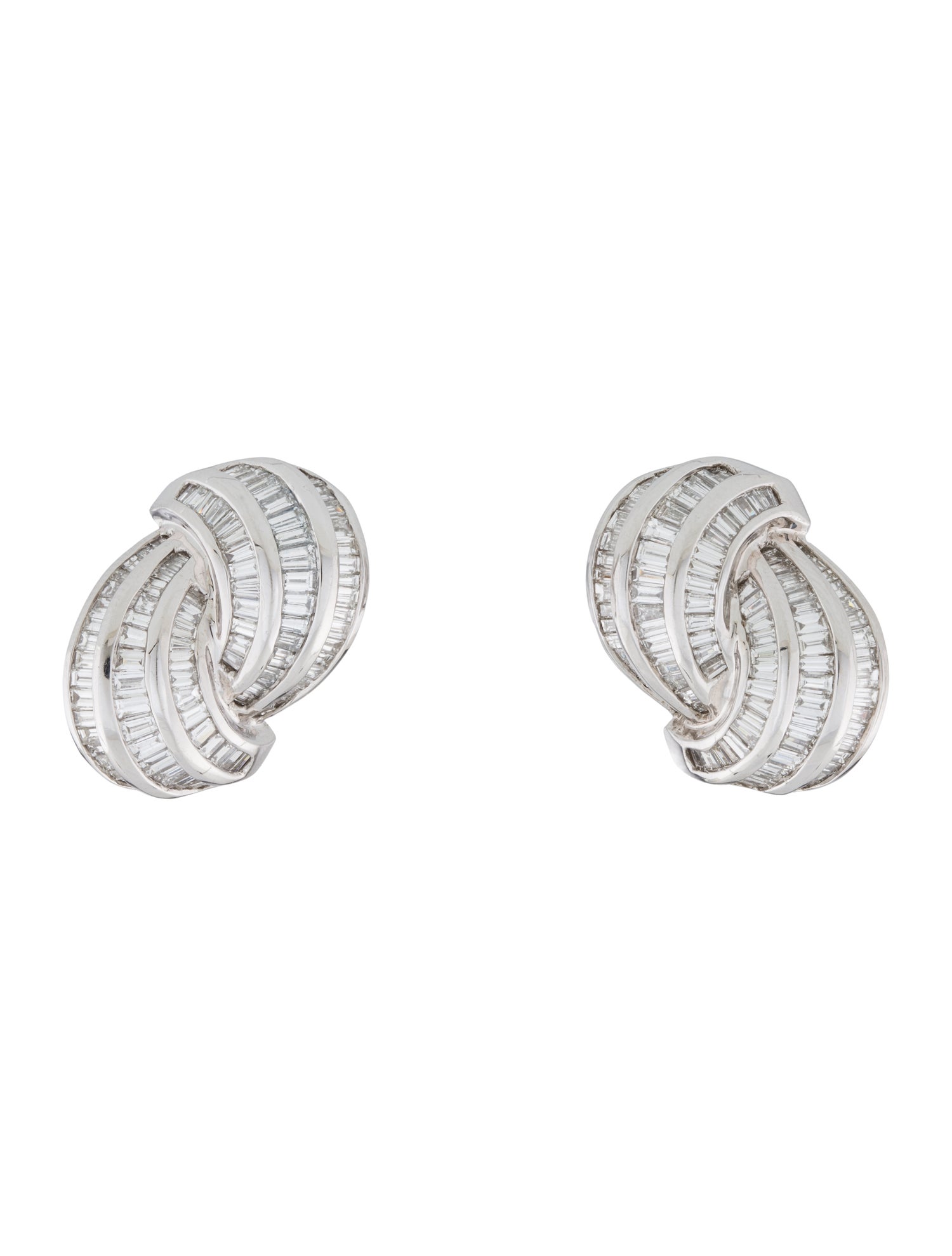 Earrings 18K Diamond Double Swirl Clip-On Earrings