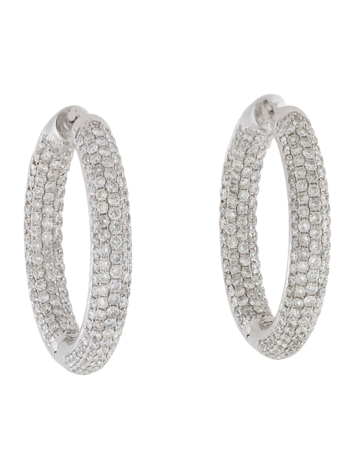 Earrings 18K 4.86ctw Diamond Inside-Out Hoops