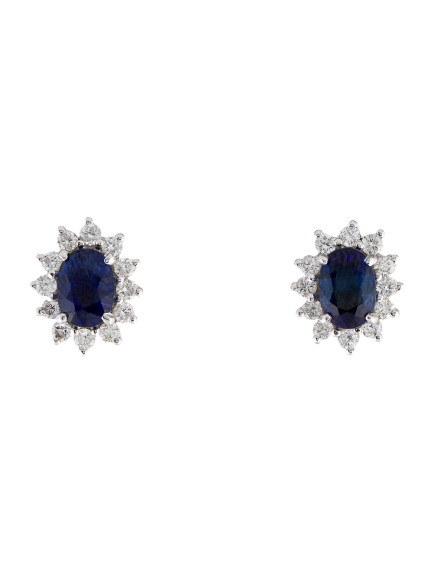 Earrings 18K Sapphire & Diamond Stud Earrings