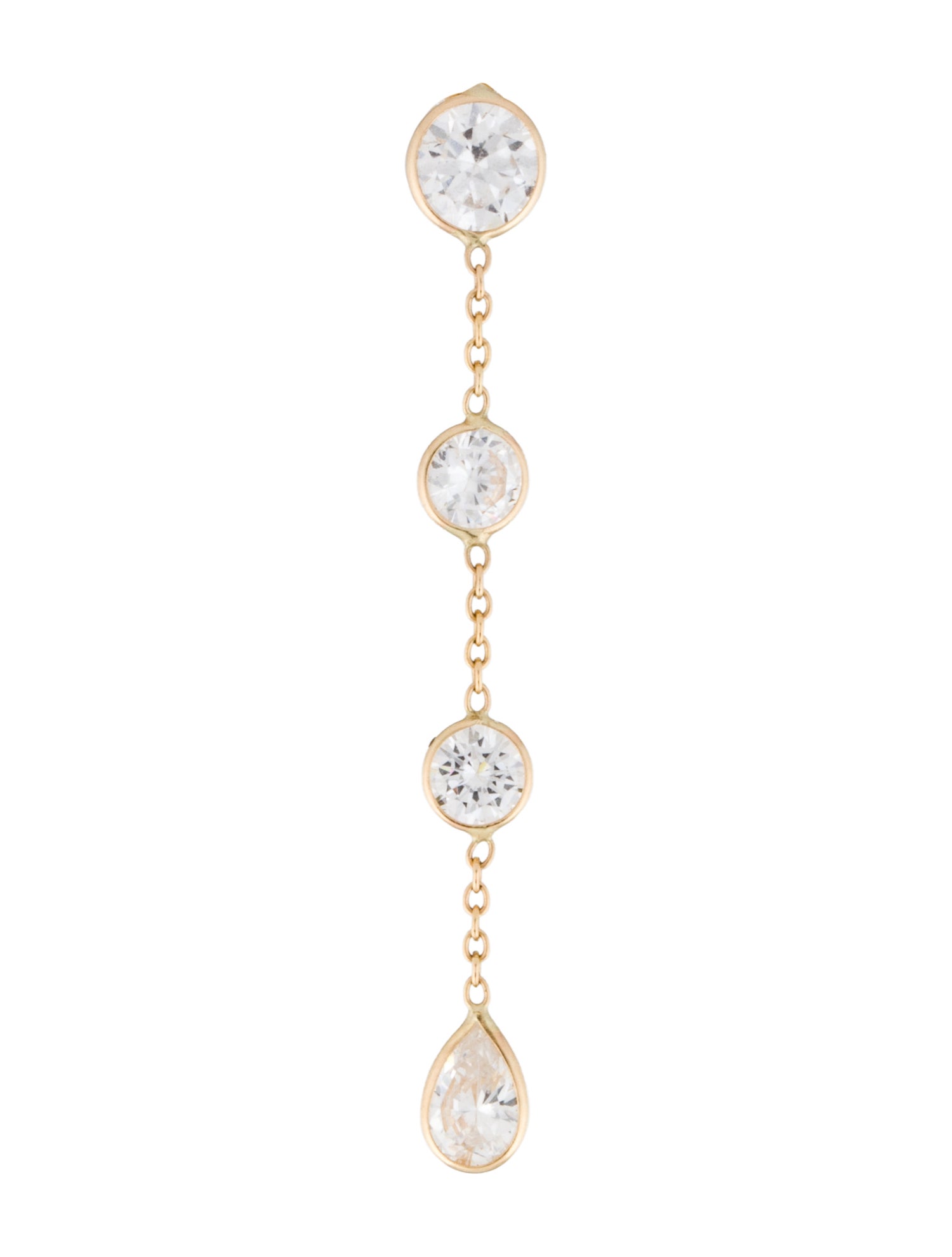 Earrings 14K Cubic Zirconia Single Drop Earring