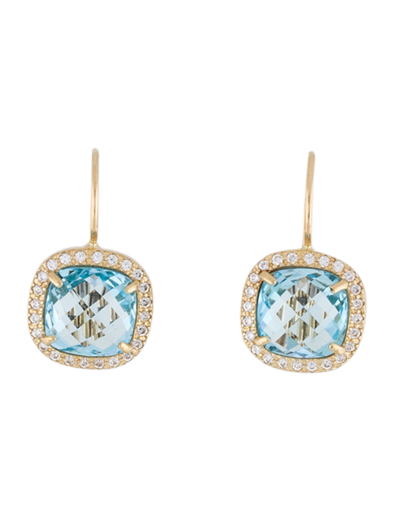 Earrings 14K Topaz & Cubic Zirconia Drop