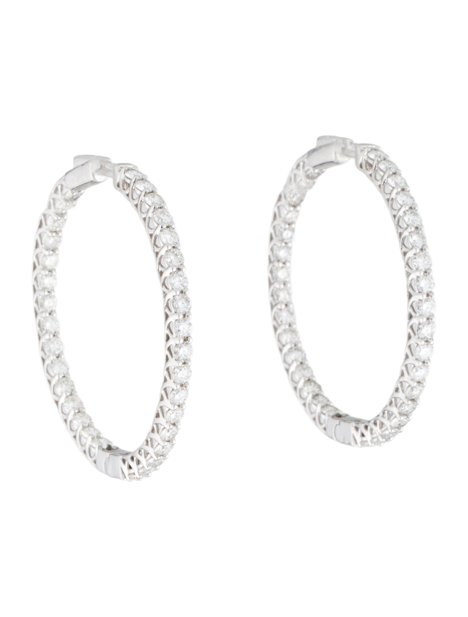 Earrings 14K 5.00 ctw Diamond Inside Out Hoop