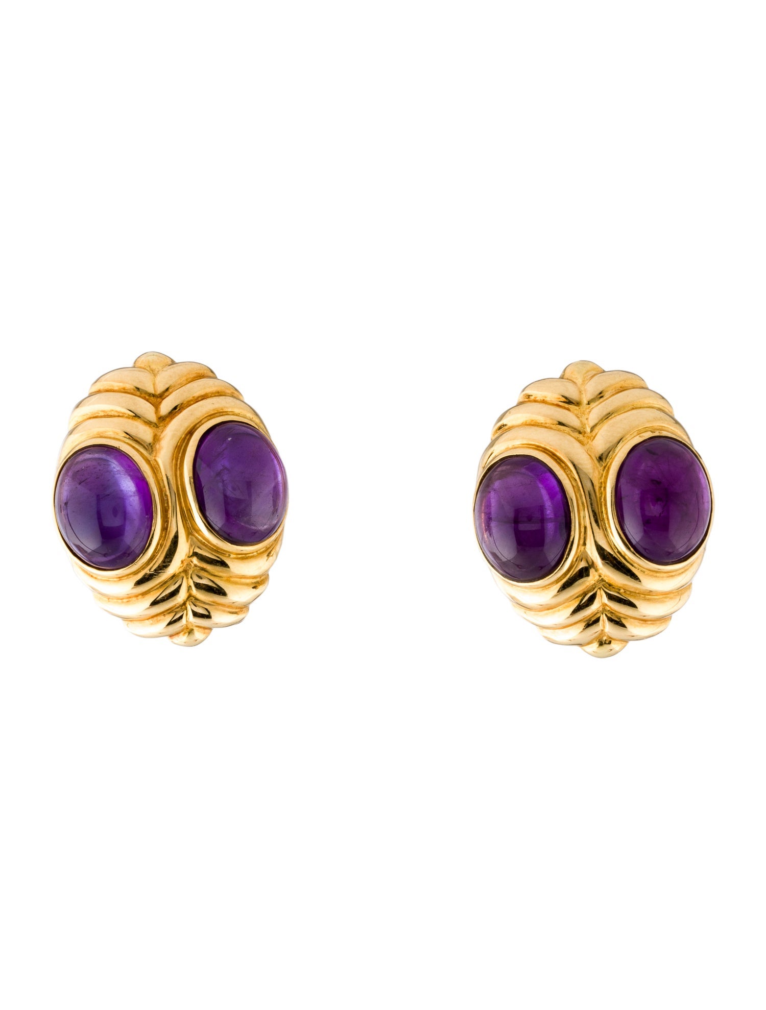Earrings 18K 15.47ctw Amethyst Earclips