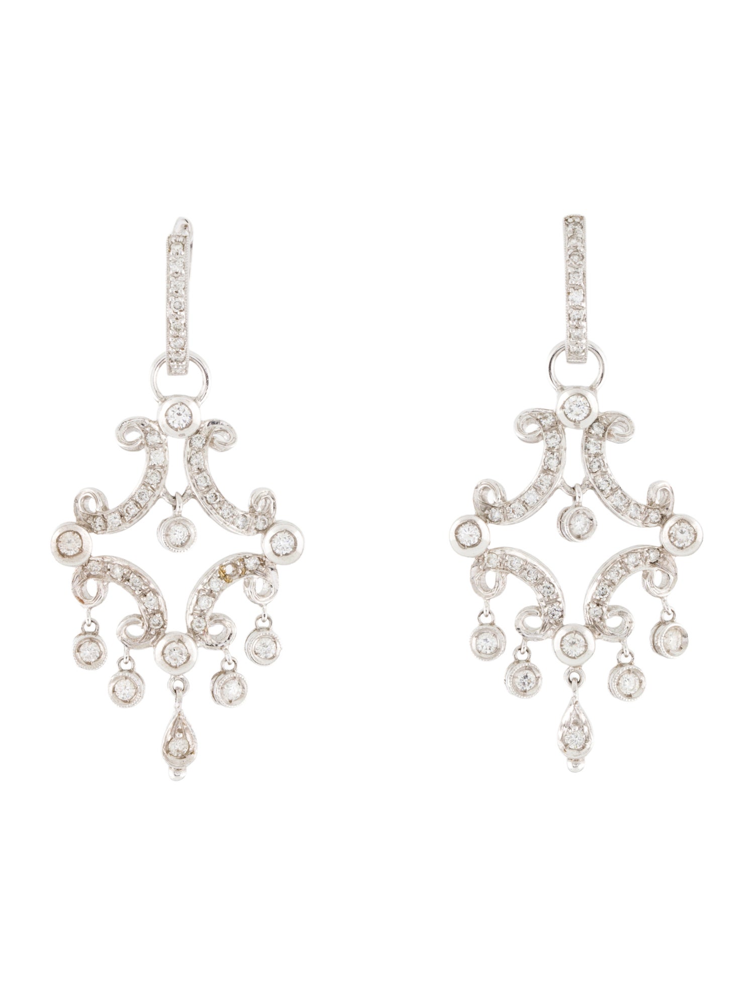 Earrings 18K 1.50ctw Diamond Detachable Chandelier/Hoop Earrings