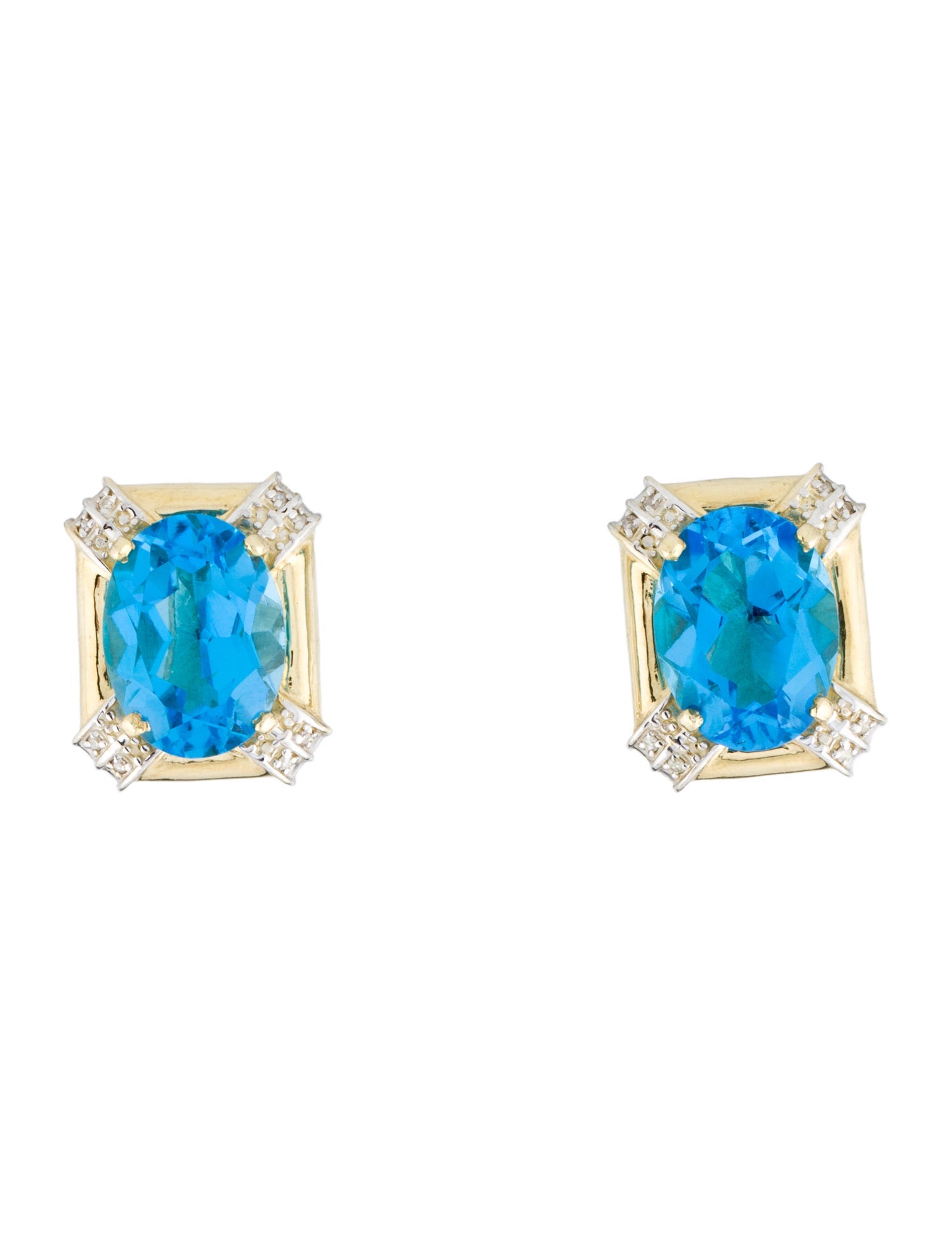 Earrings 14K 25.21ctw Topaz & Diamond Earclip
