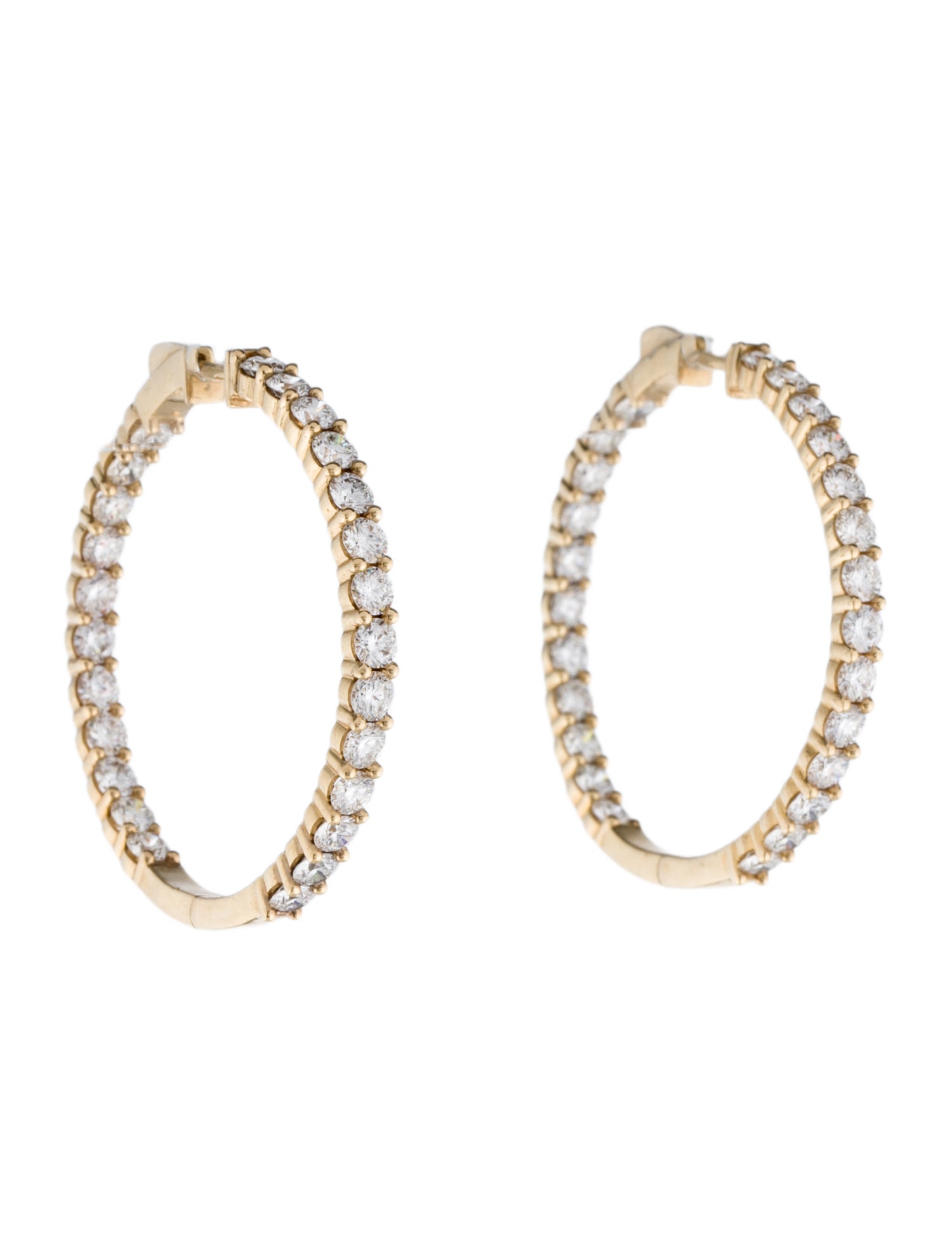Earrings 14K 5.00ctw Lab-Grown Diamond Inside-Out Hoop Earrings