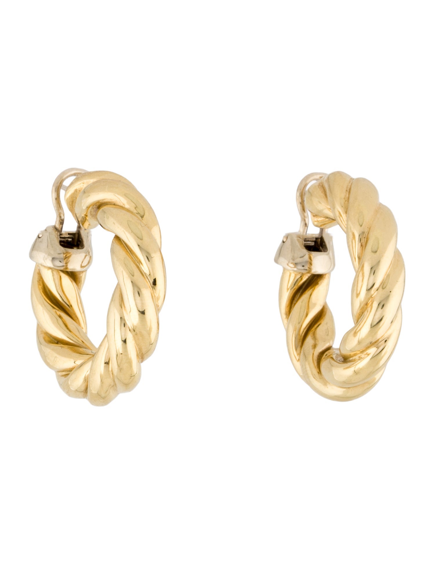 Earrings 18K Twisted Earclip Hoops