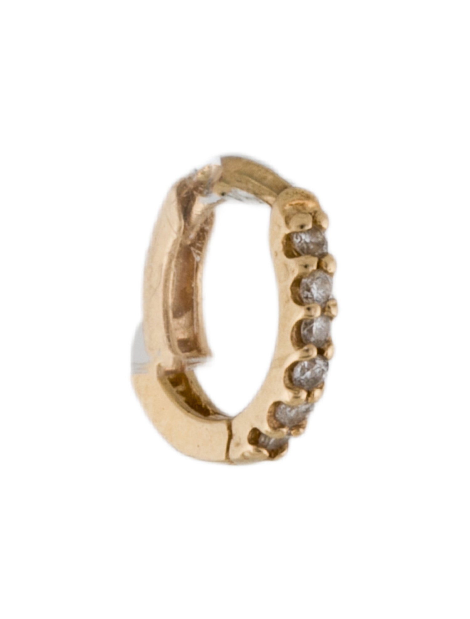 Earrings 14K Diamond Single Mini Hoop