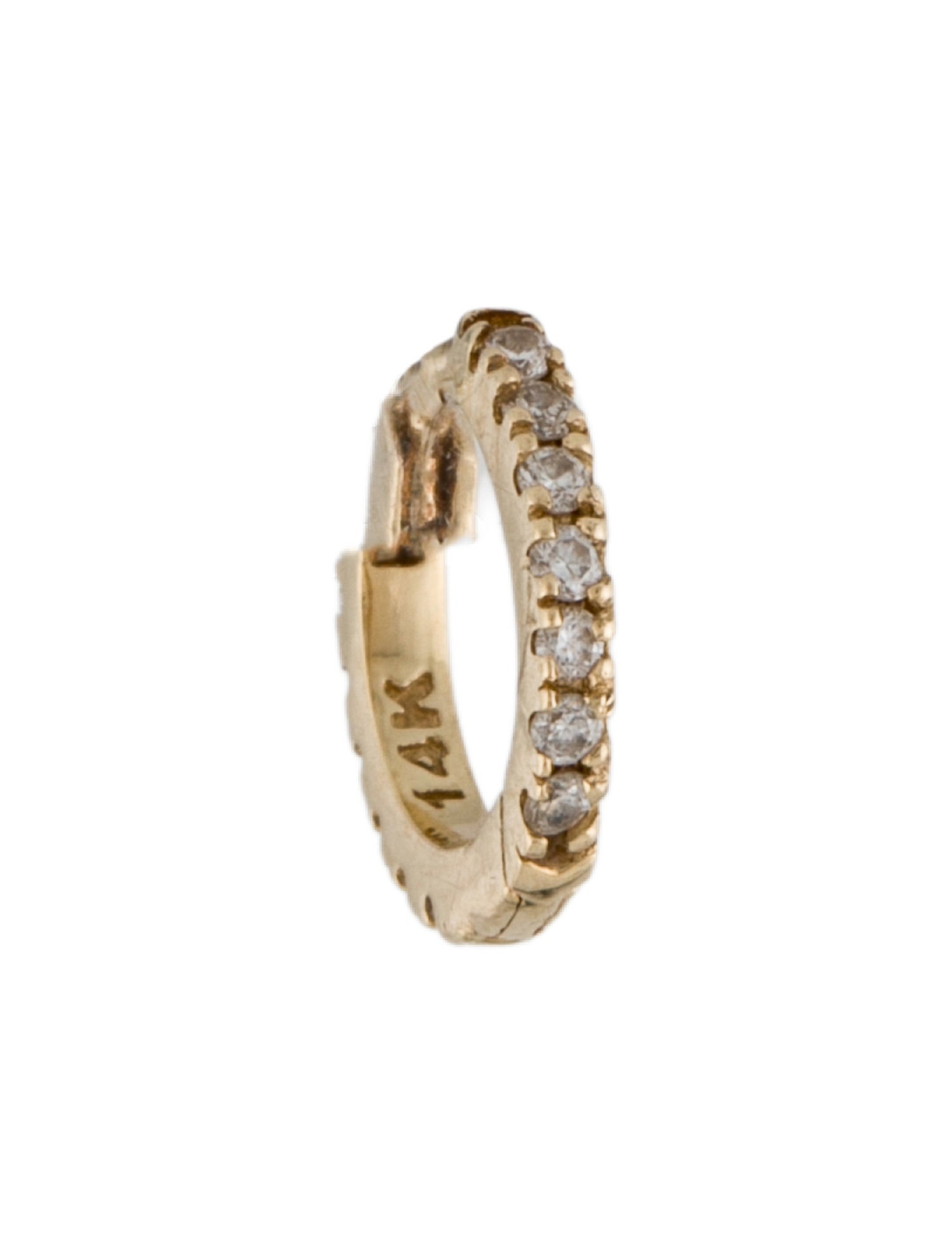 Earrings 14K Diamond Single Huggie Earring