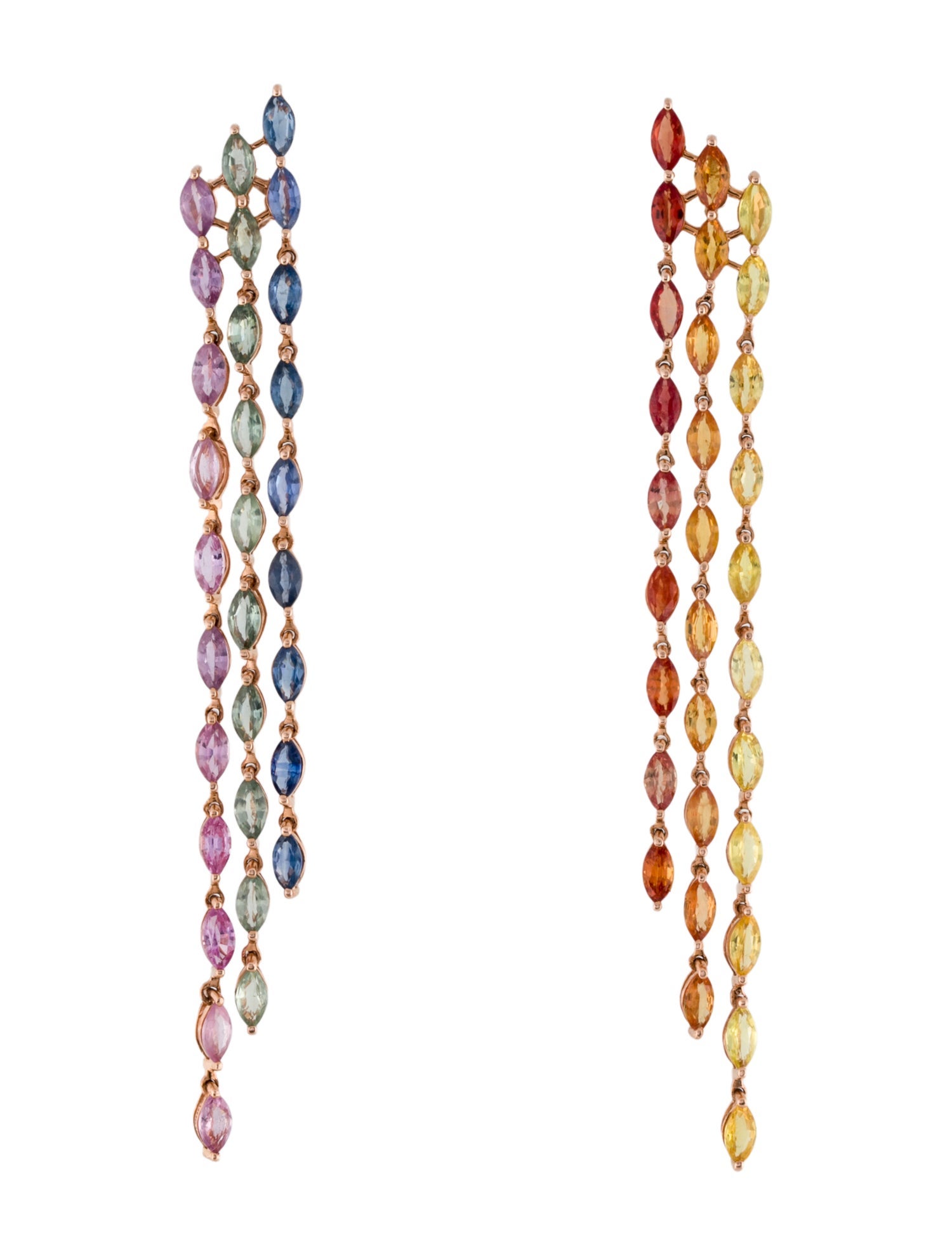 Earrings 14K 10.00ctw Sapphire Tassel
