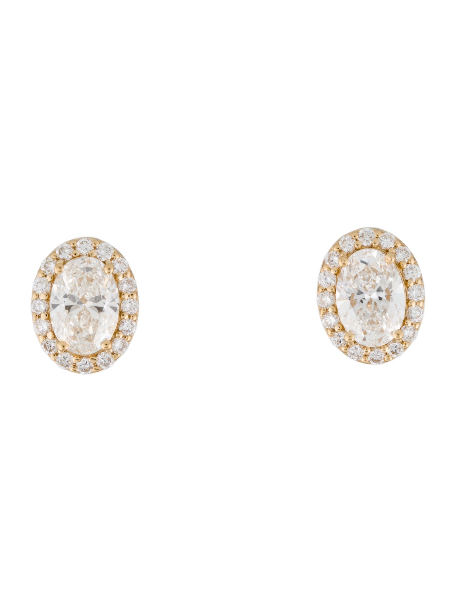 Earrings 18K 2.50ctw Lab-Grown Diamond Stud Halo