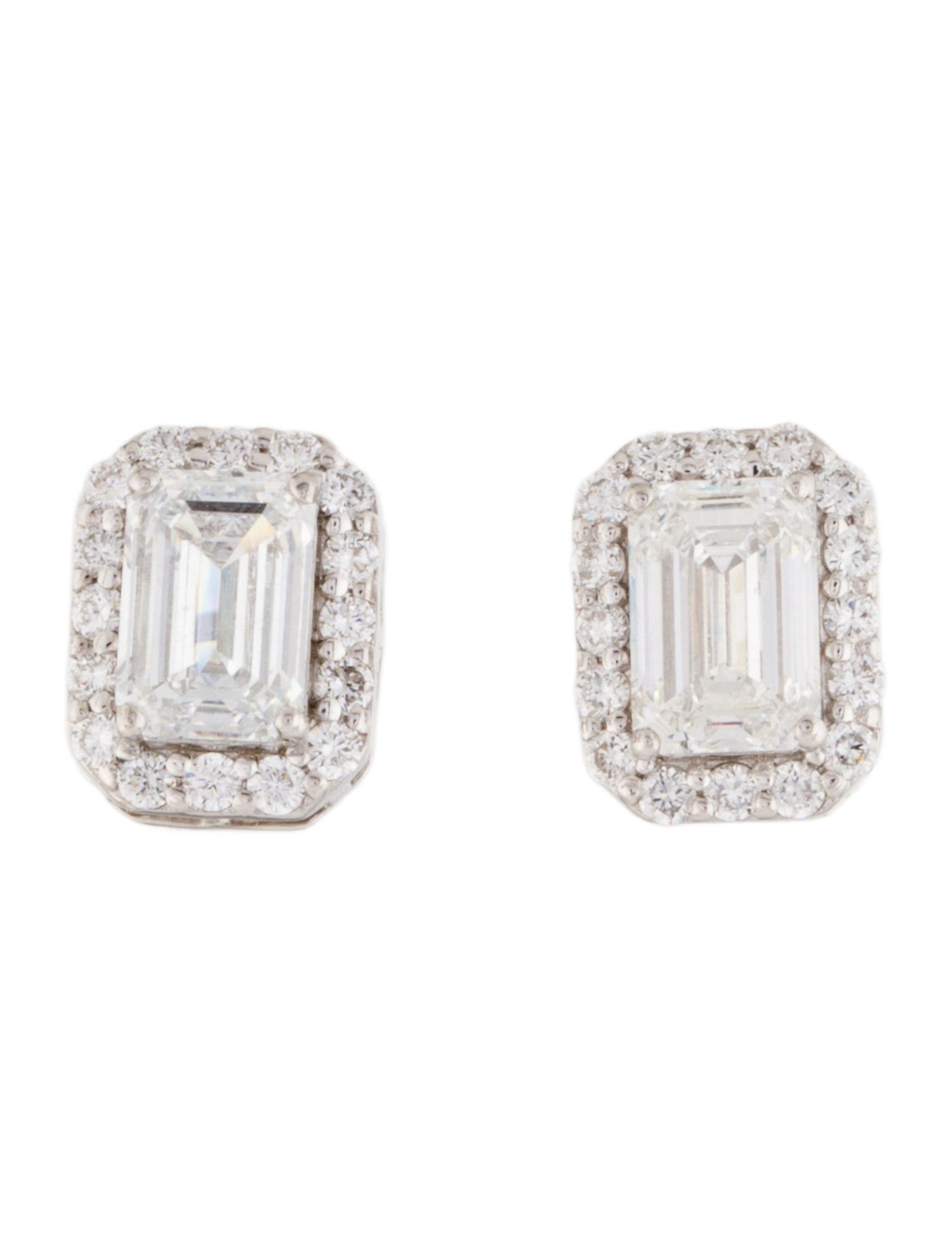 Earrings 18K 2.40ctw Lab-Grown Diamond Halo Stud