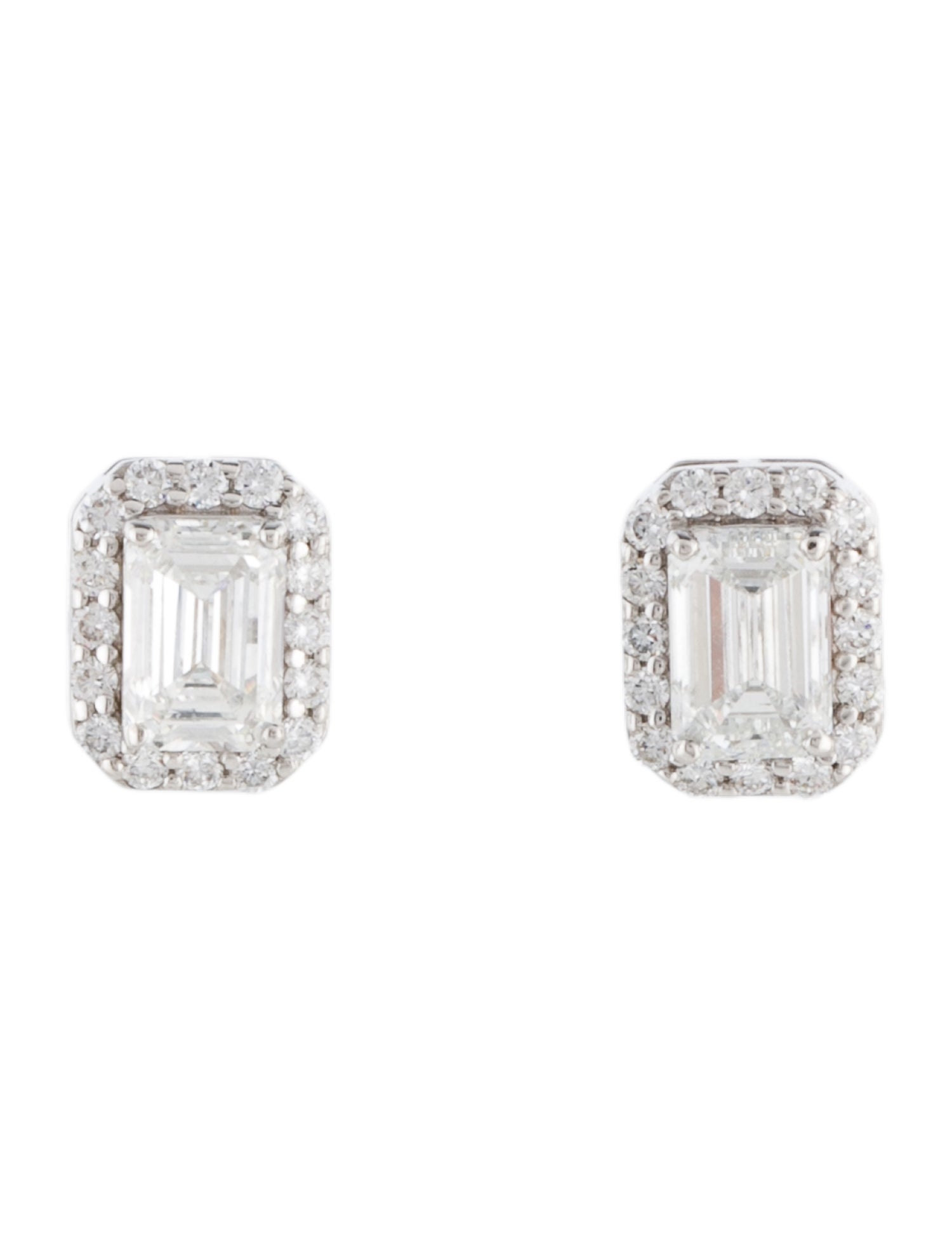 Earrings 18K 2.40ctw Lab-Grown Diamond Halo Stud