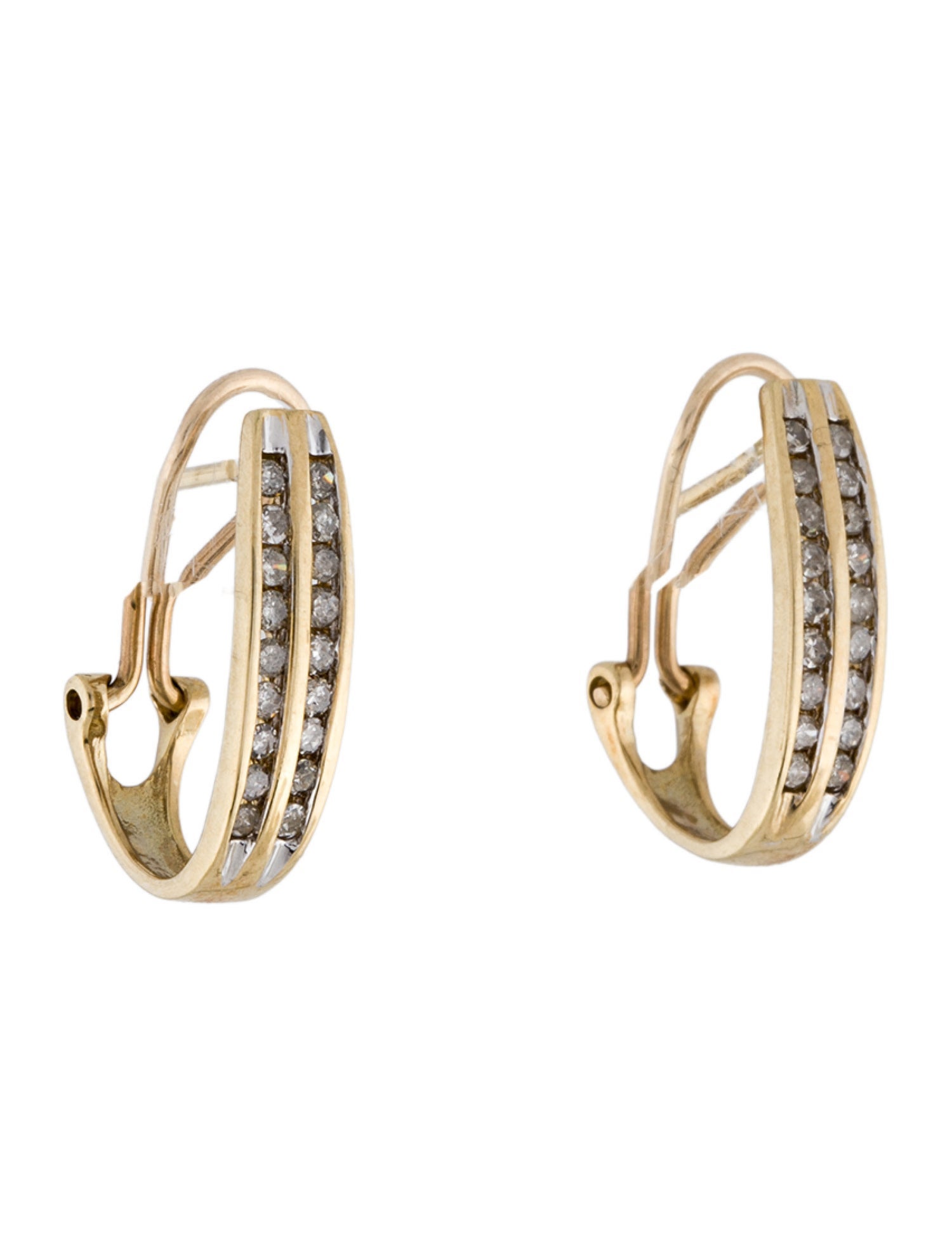 Earrings 10K Diamond Hoop Earclips