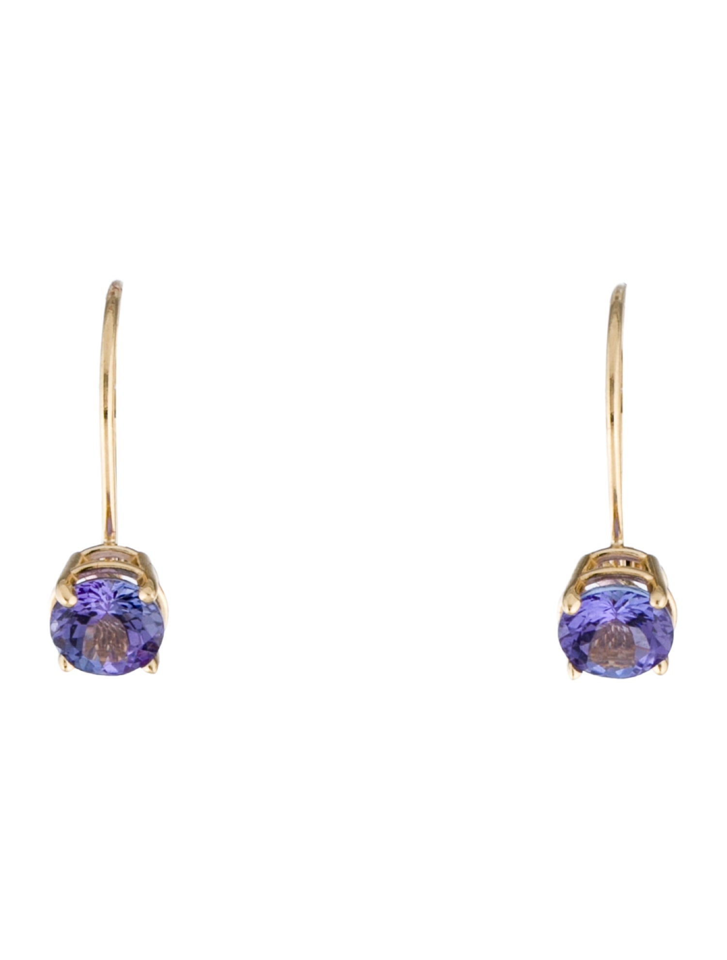 Earrings 14K 1.16ctw Tanzanite Hoop