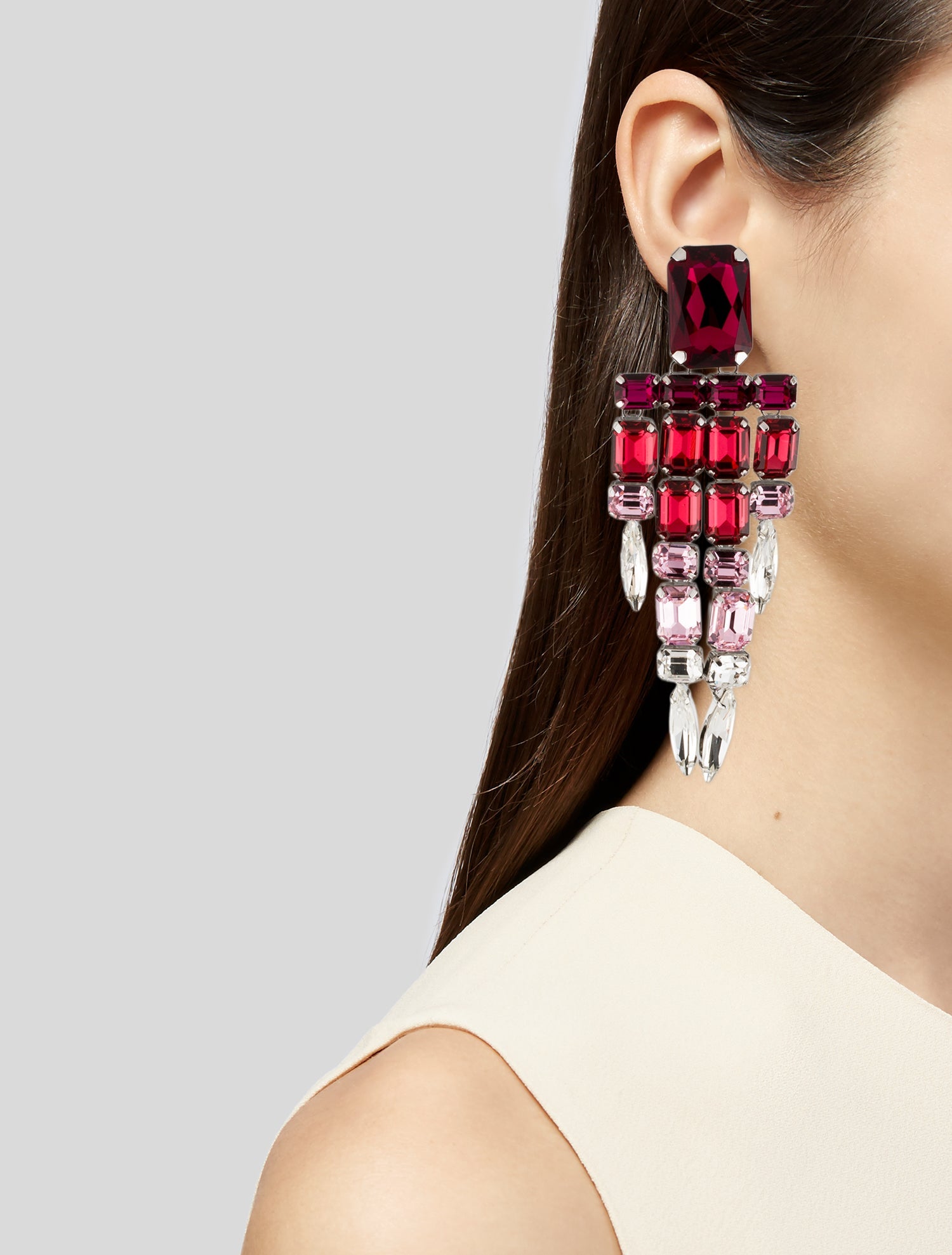 Area Ombre Crystal Chandelier Earrings