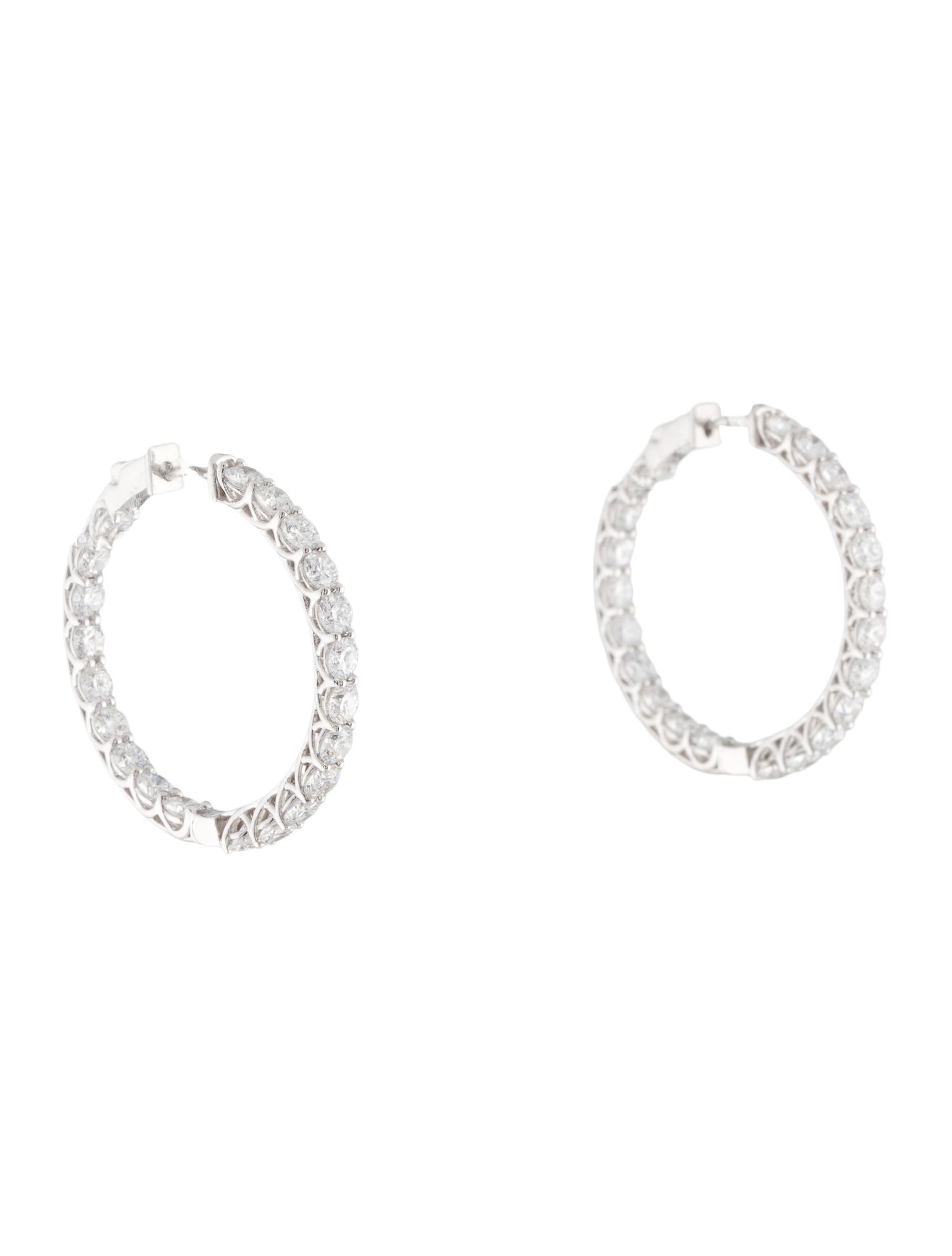 Earrings 14K 7.00ctw Lab-Grown Diamond Inside-Out Large Round Hoop