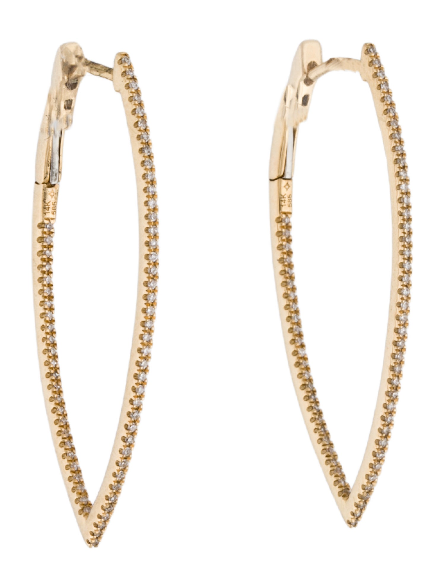 Earrings 14K Diamond Hoop