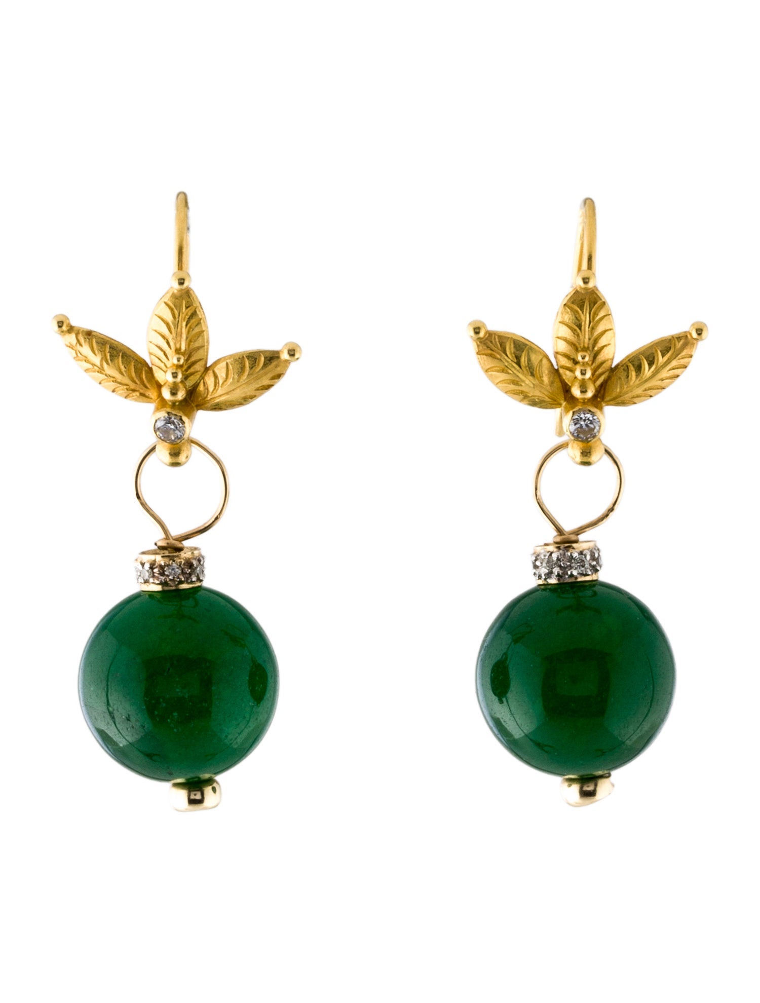 Earrings 18K Dyed Quartzite & Diamond Convertible Drop Earrings