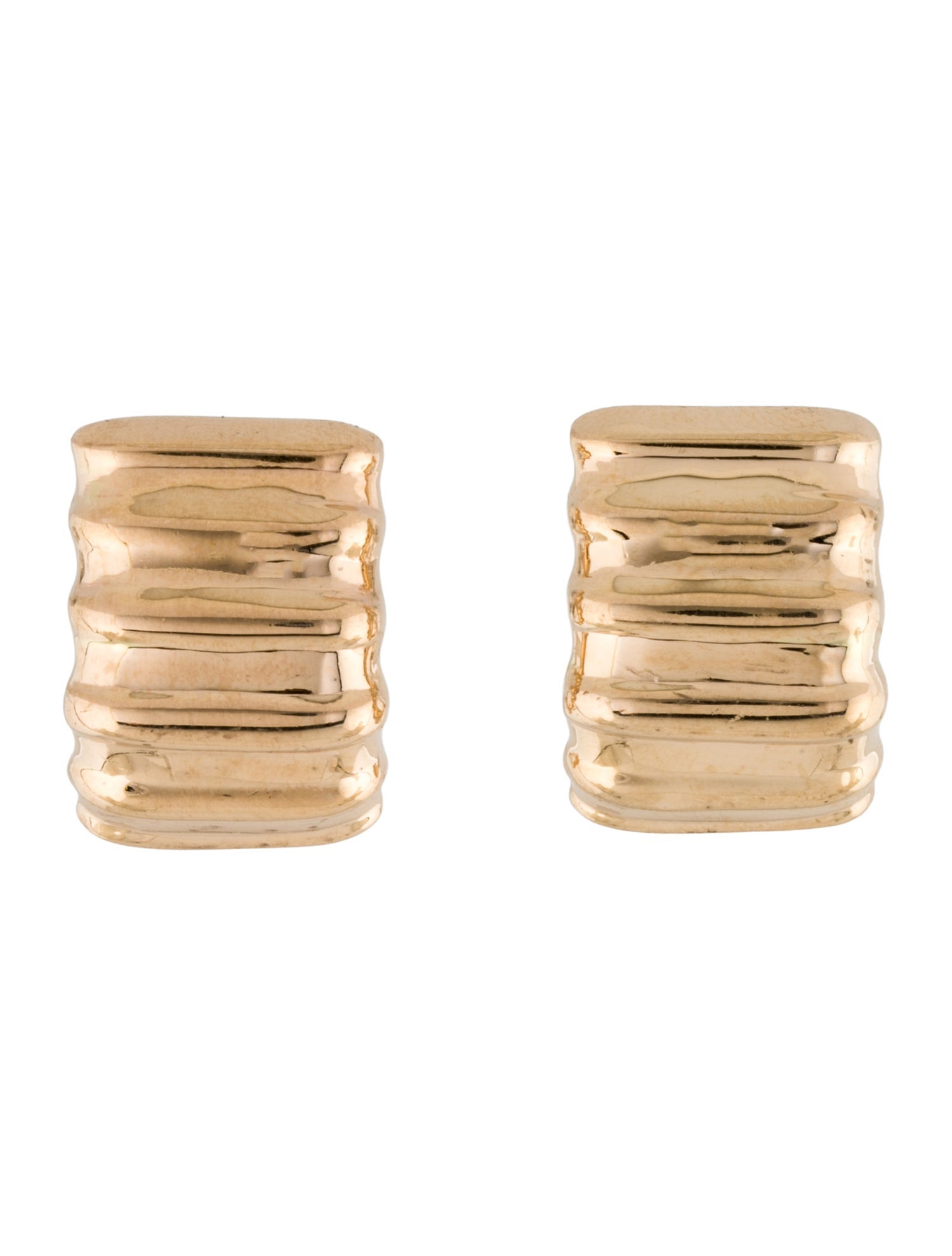 Earrings Kurt Gutmann 14K Ribbed Pierced Earclip Earrings
