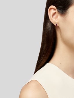 14K Ruby & Diamond Stud Earrings