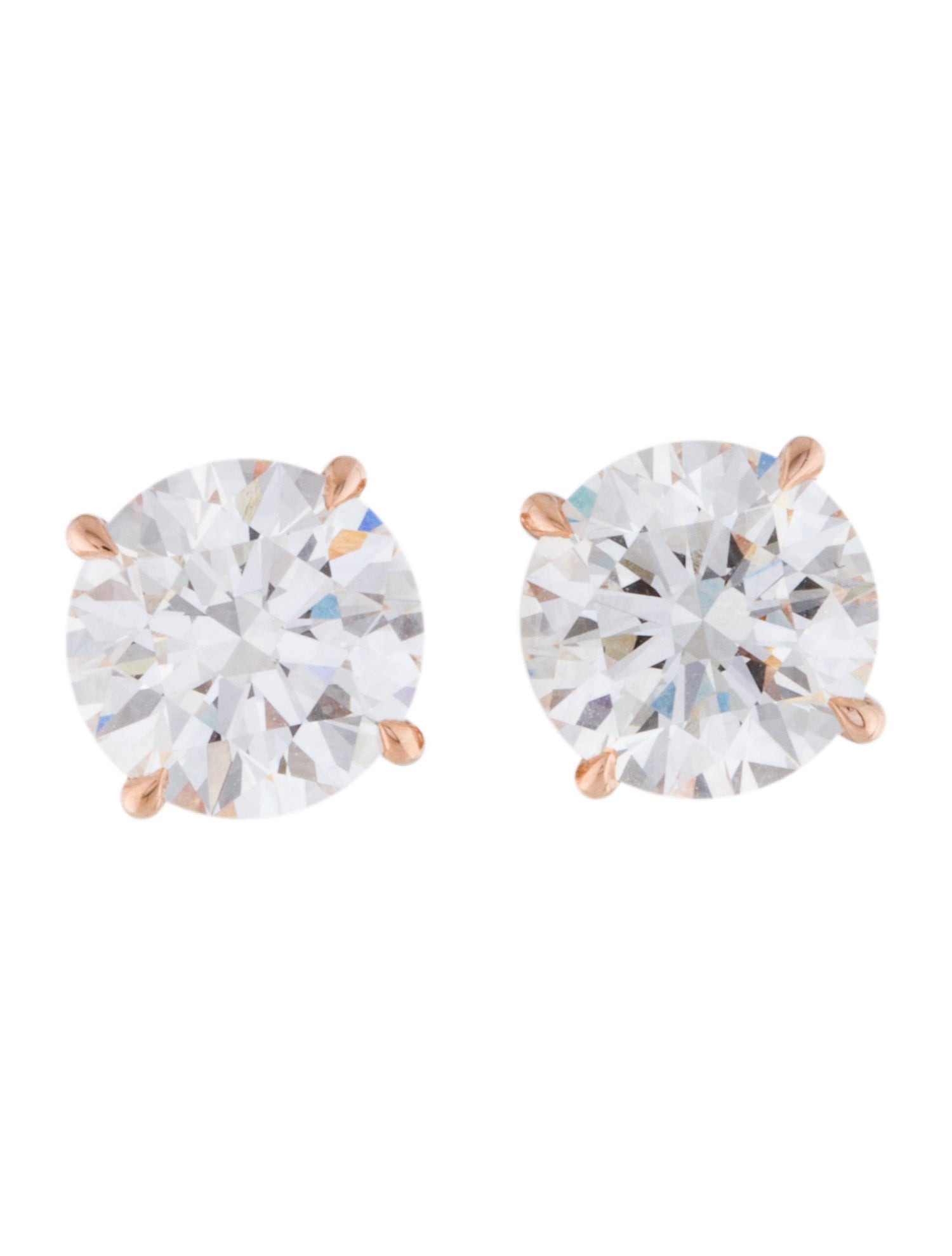 Earrings 14K 5.01ctw Lab-Grown Diamond Solitaire Stud Earrings