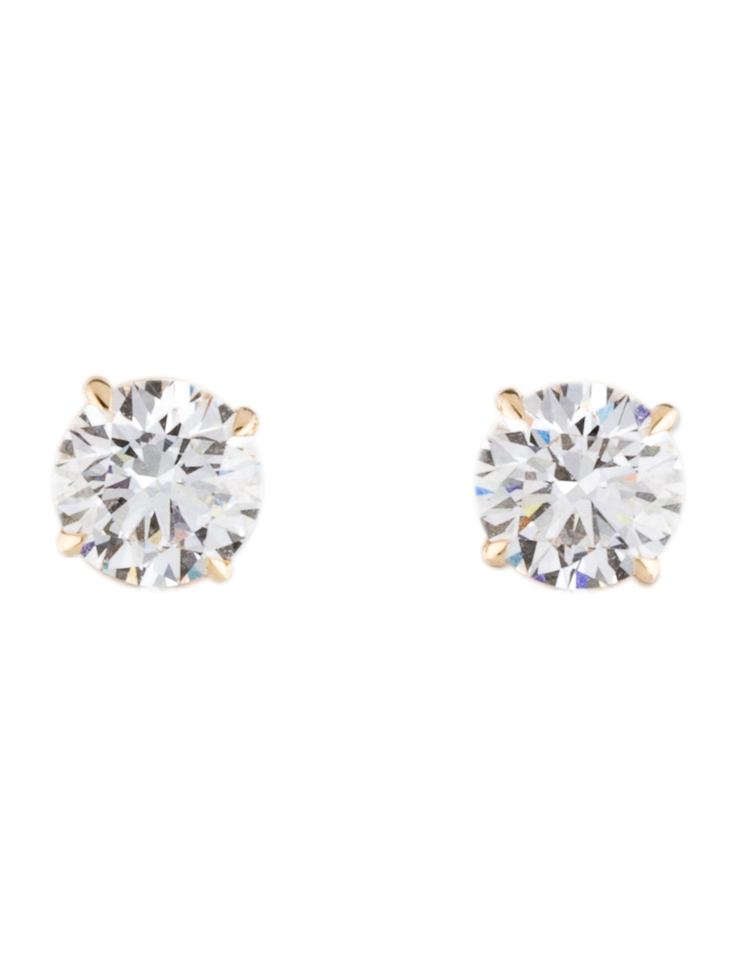 Earrings 14K 2.17ctw Lab-Grown Diamond Stud Solitaire Stud Earrings