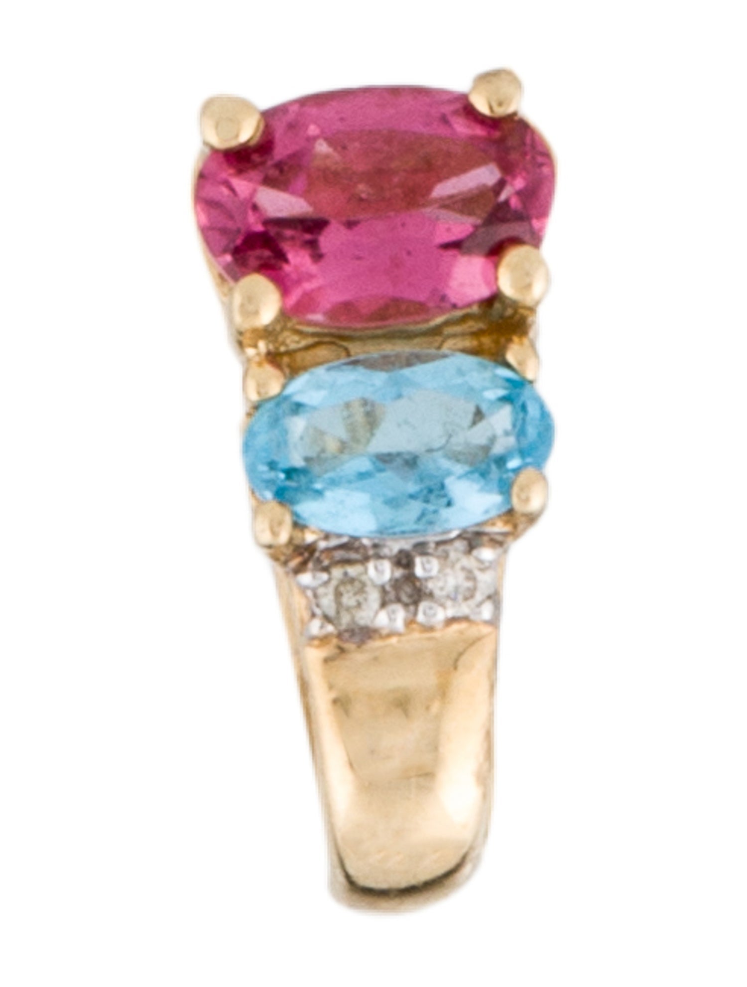 Earrings 14K Tourmaline, Topaz & Diamond Single Earring