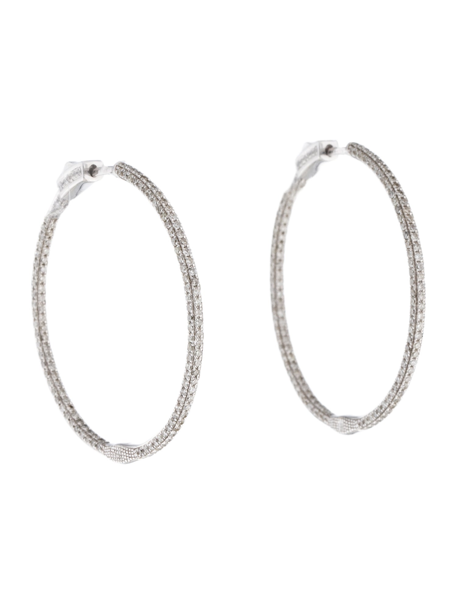 Earrings 14K 2.85ctw Diamond Inside-Out Hoop