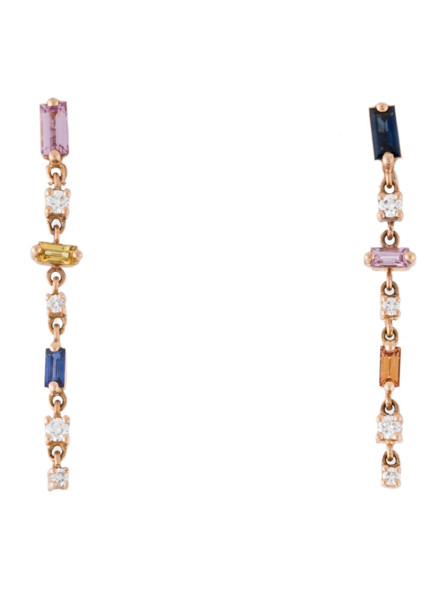 Earrings 18K Sapphire & Diamond Drop