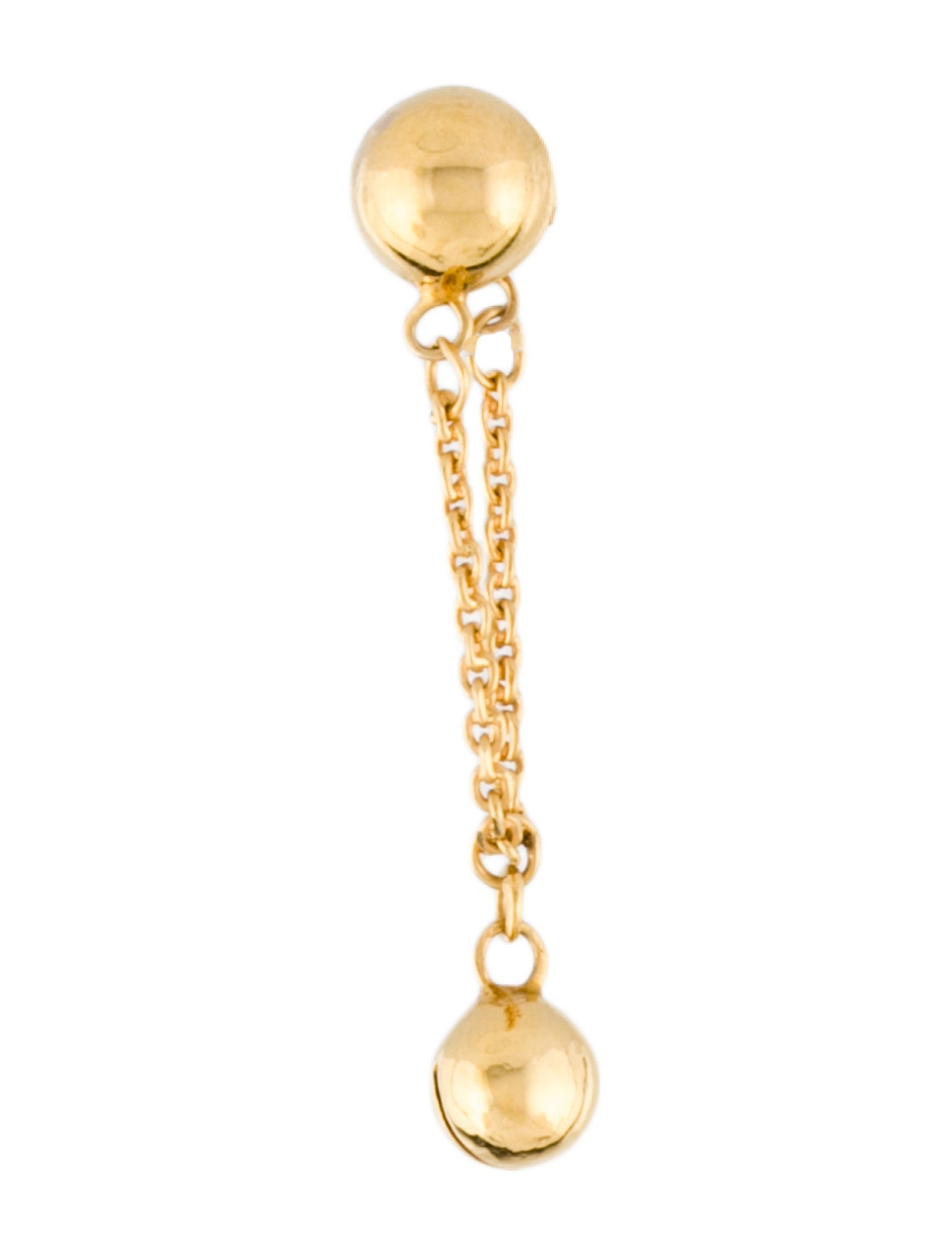 Earrings 10K Bell Charm Single Earring