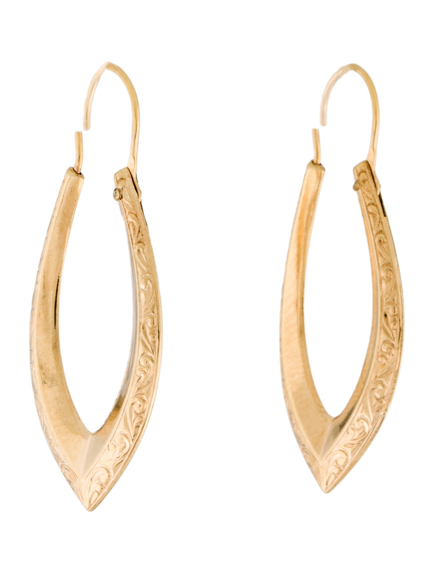 Earrings 14K Hollow Textured Hoop