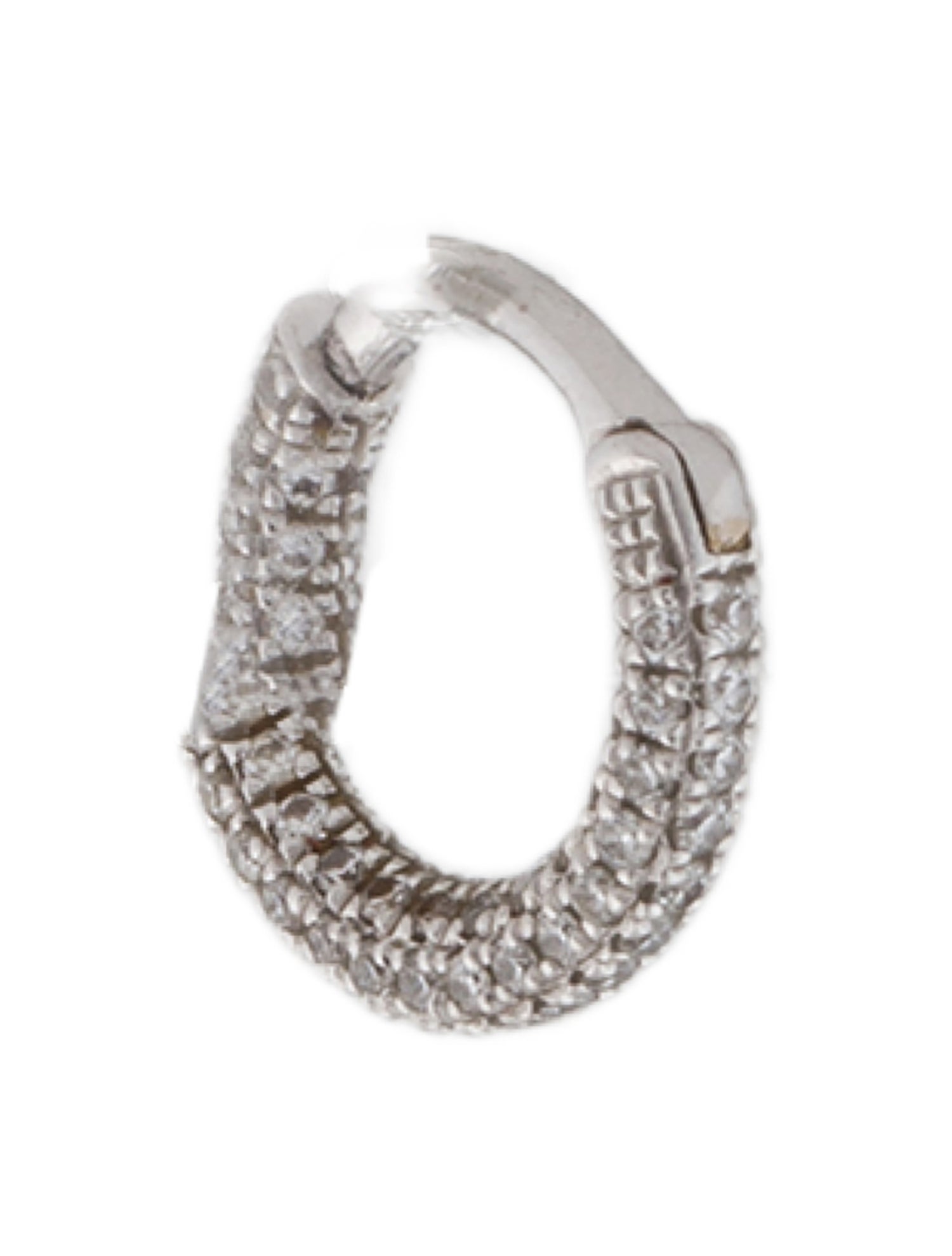 Maria Tash 18K Diamond Huggie Hoop Single Earring