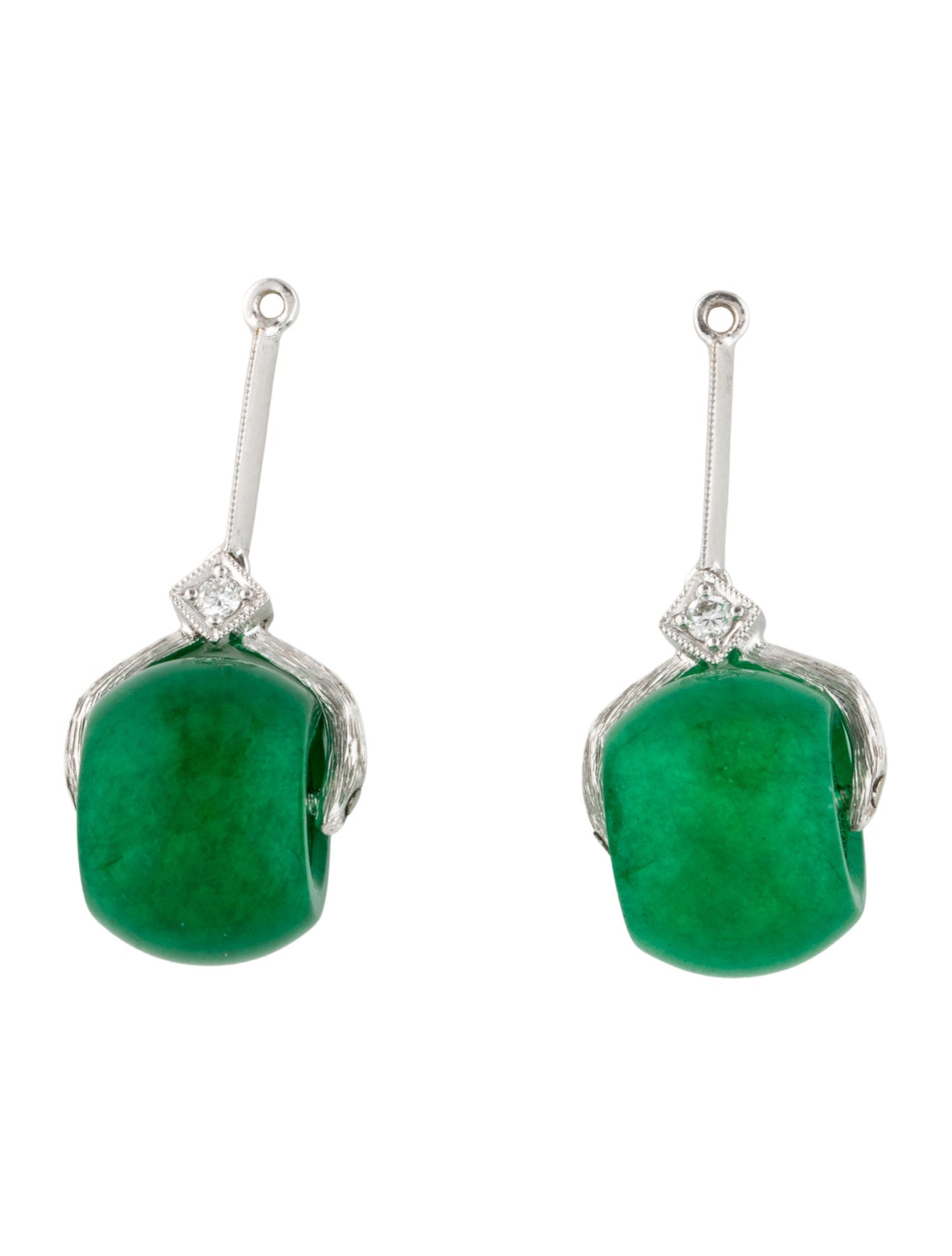 Earrings 18K Dyed Quartzite & Diamond Earring Enhancers