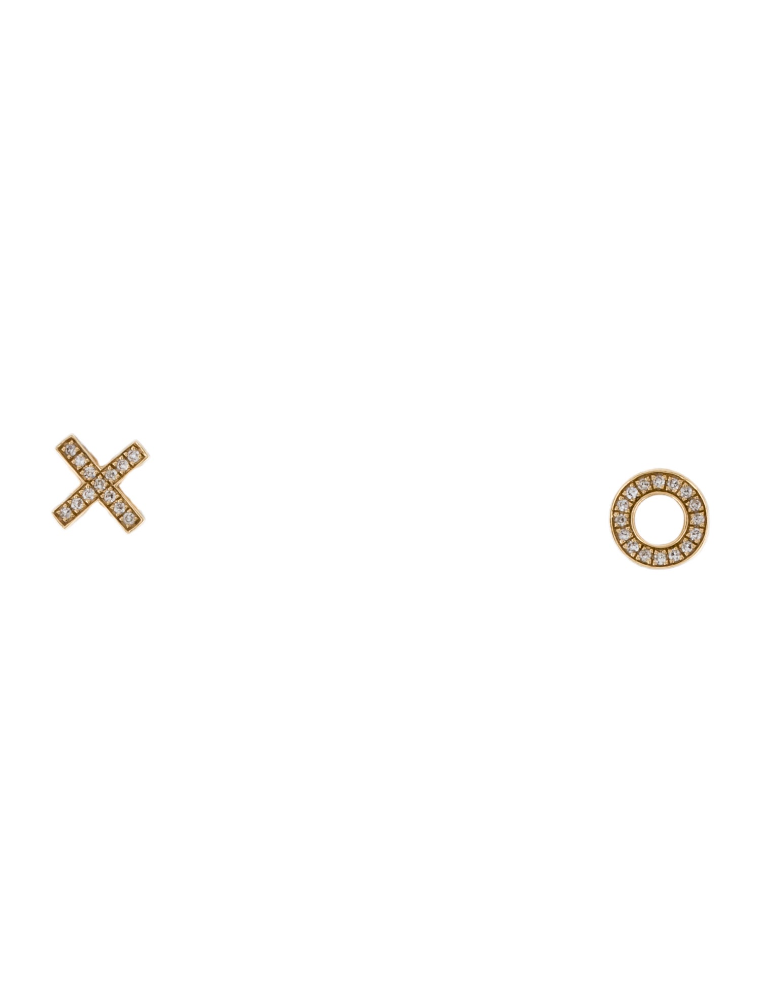 Earrings 14K Diamond XO Stud