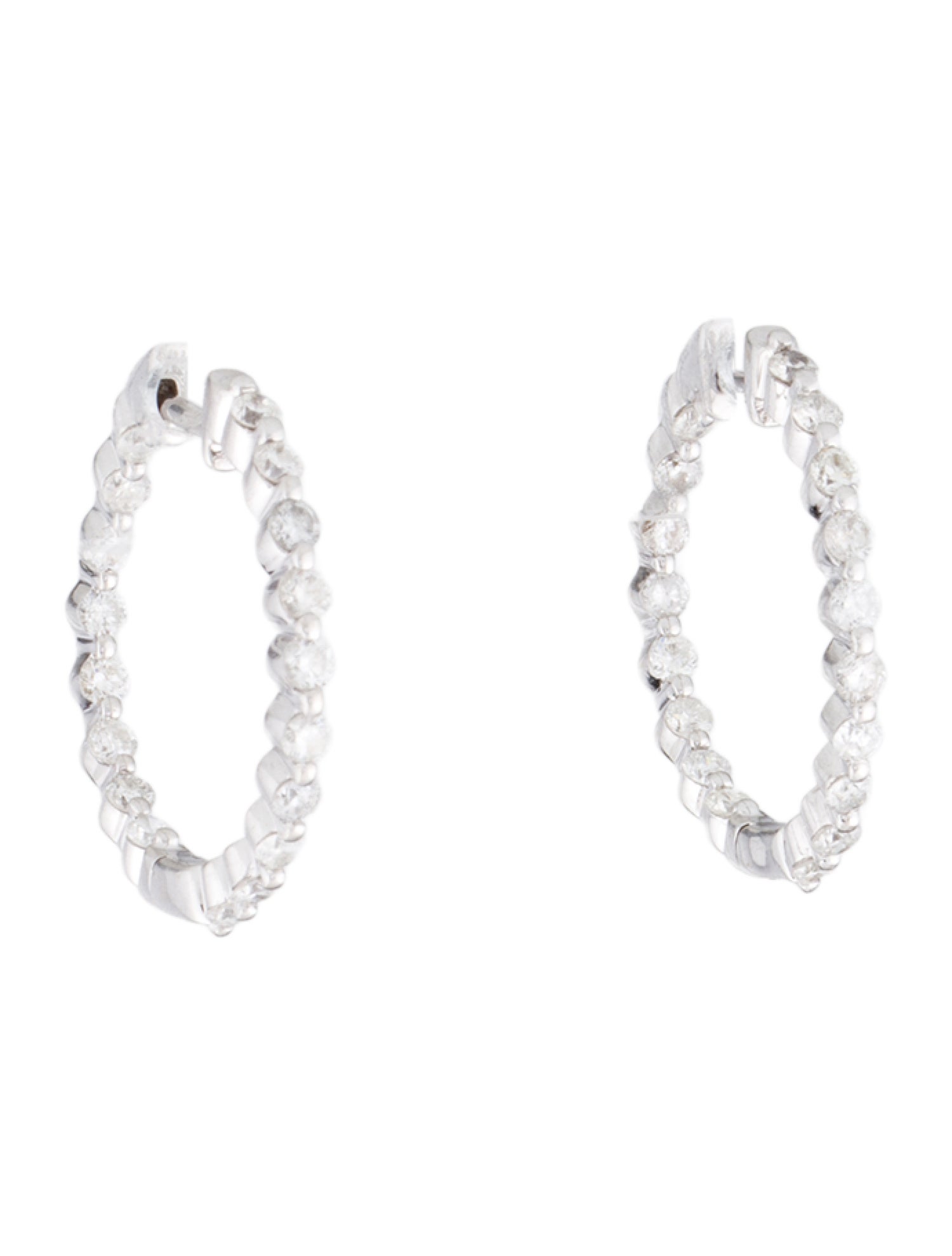 Earrings 14K 1.08ctw Diamond Hoop