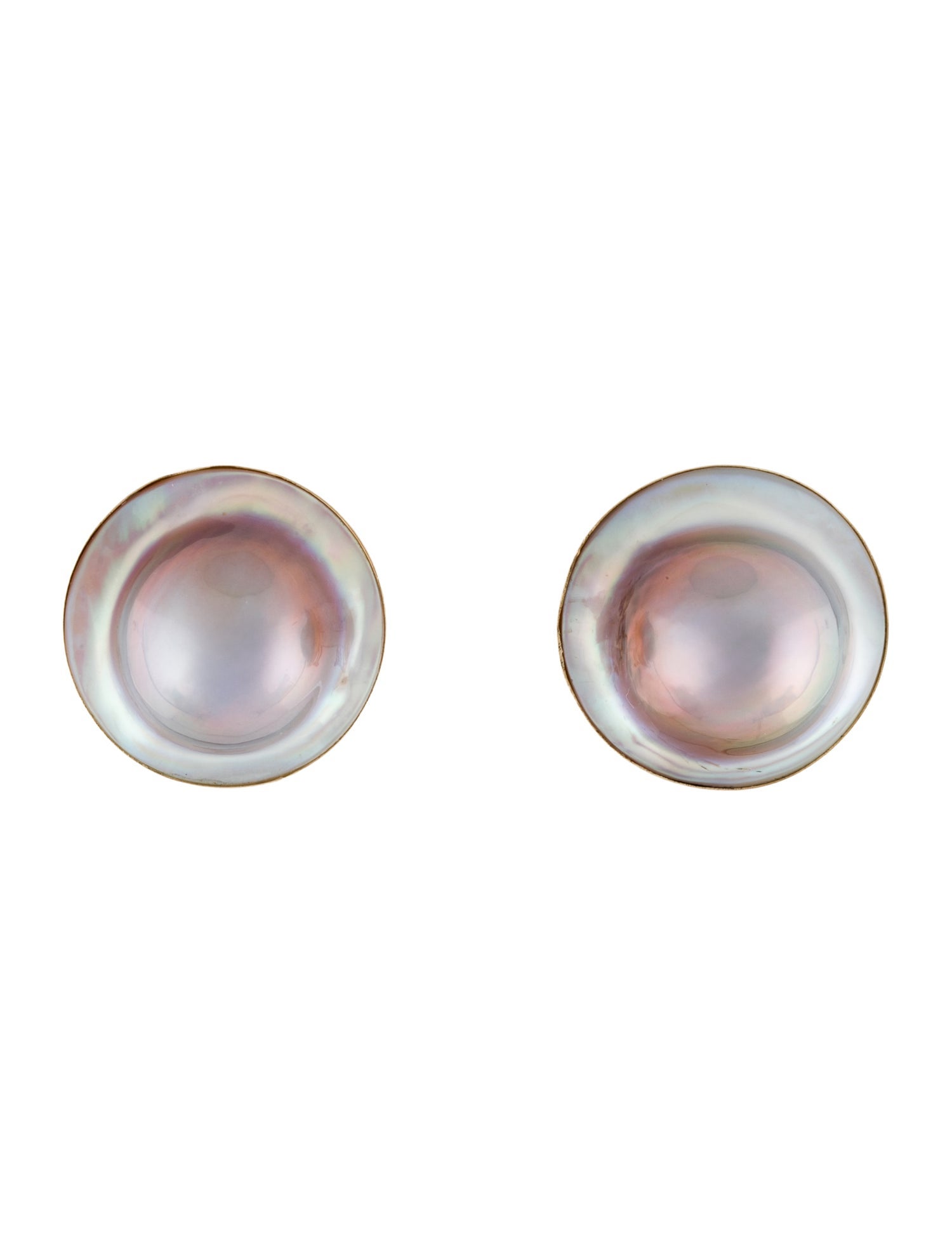 Earrings 14K Cultured Mabé Pearl Earclips