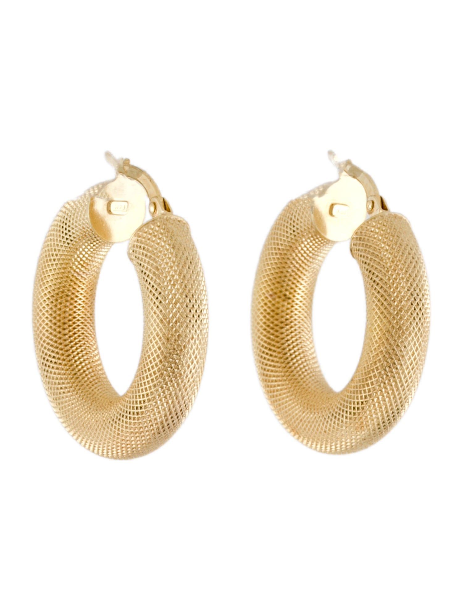 Earrings 14K Hollow Textured Hoop