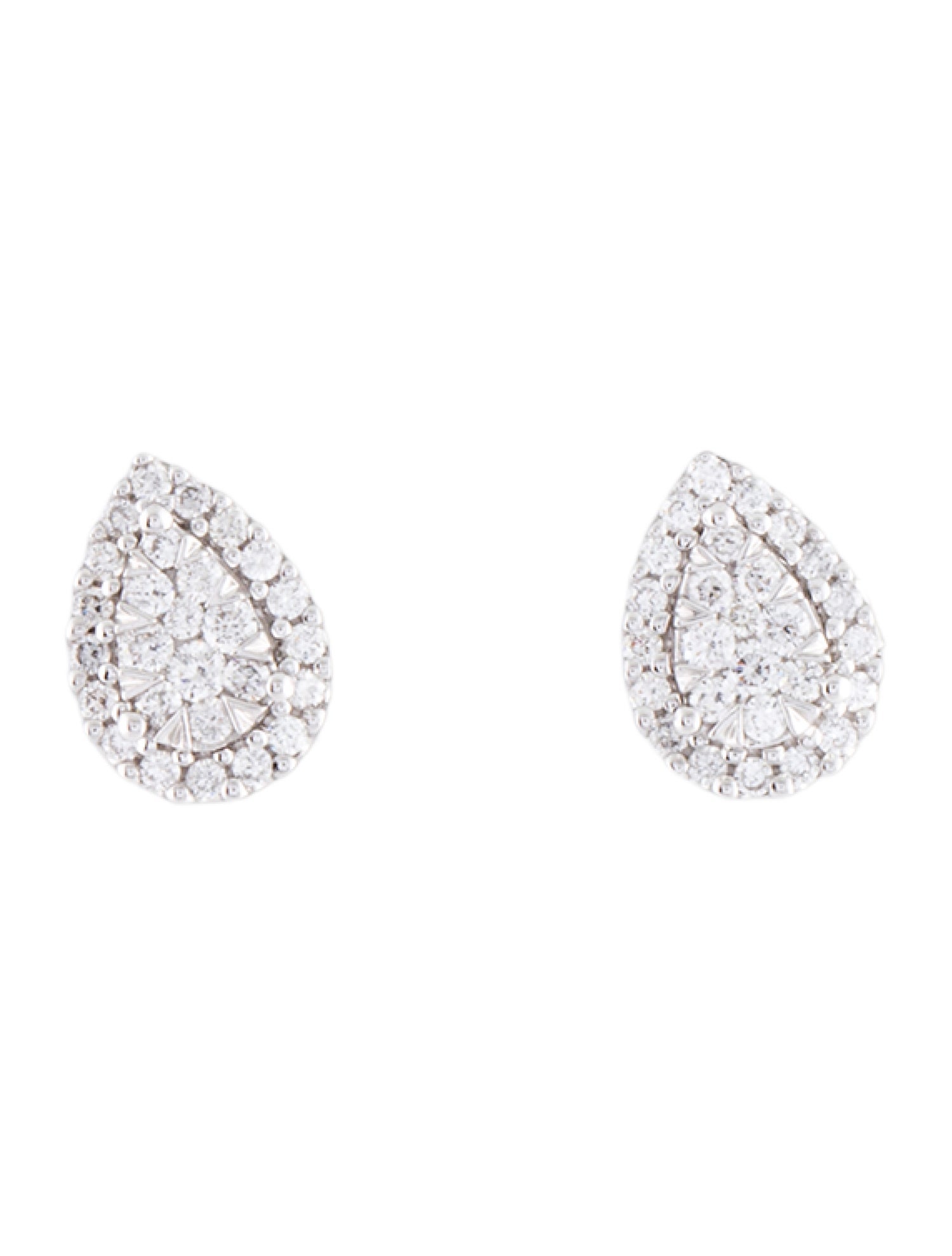 Earrings 14K Diamond Pear Cluster Stud