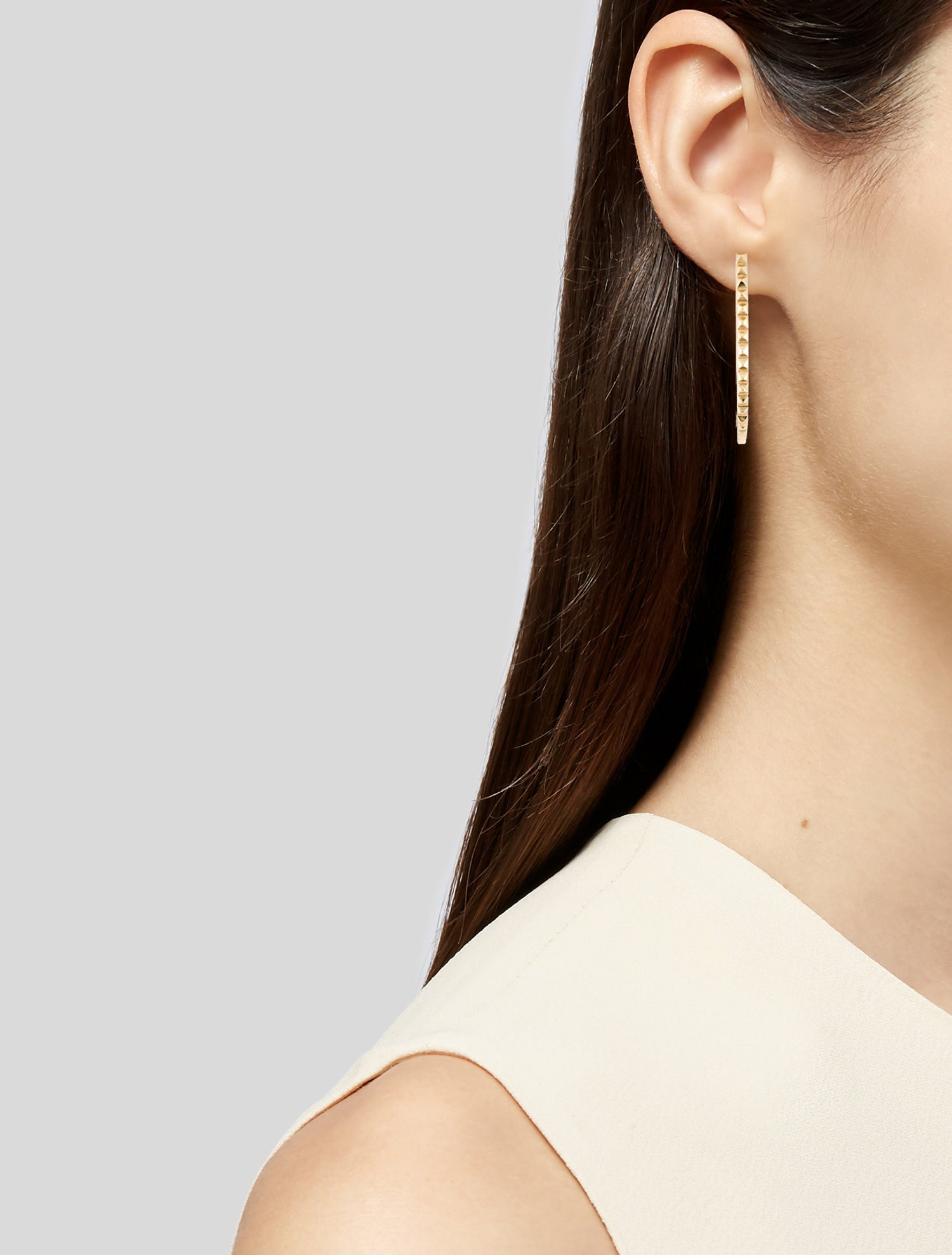 Earrings 14K Studded Hoop