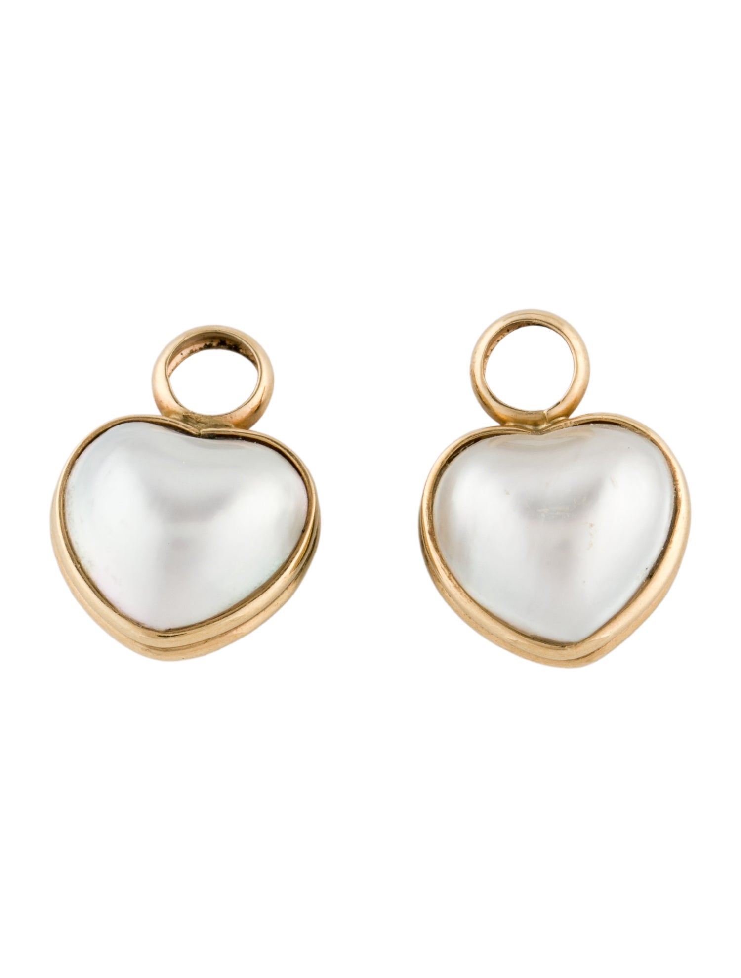 Earrings 14K Pearl & Onyx Heart Earring Enhancers