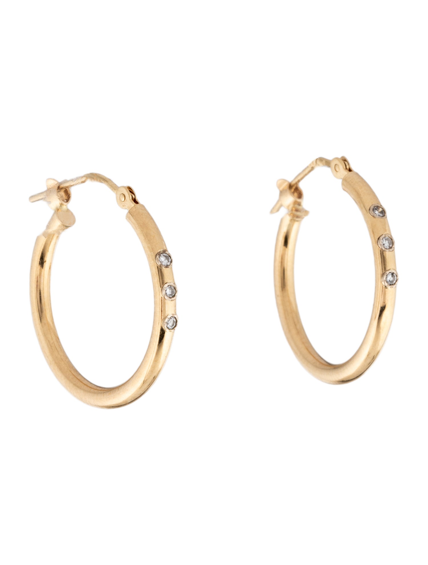 Earrings 14K Diamond Hoop