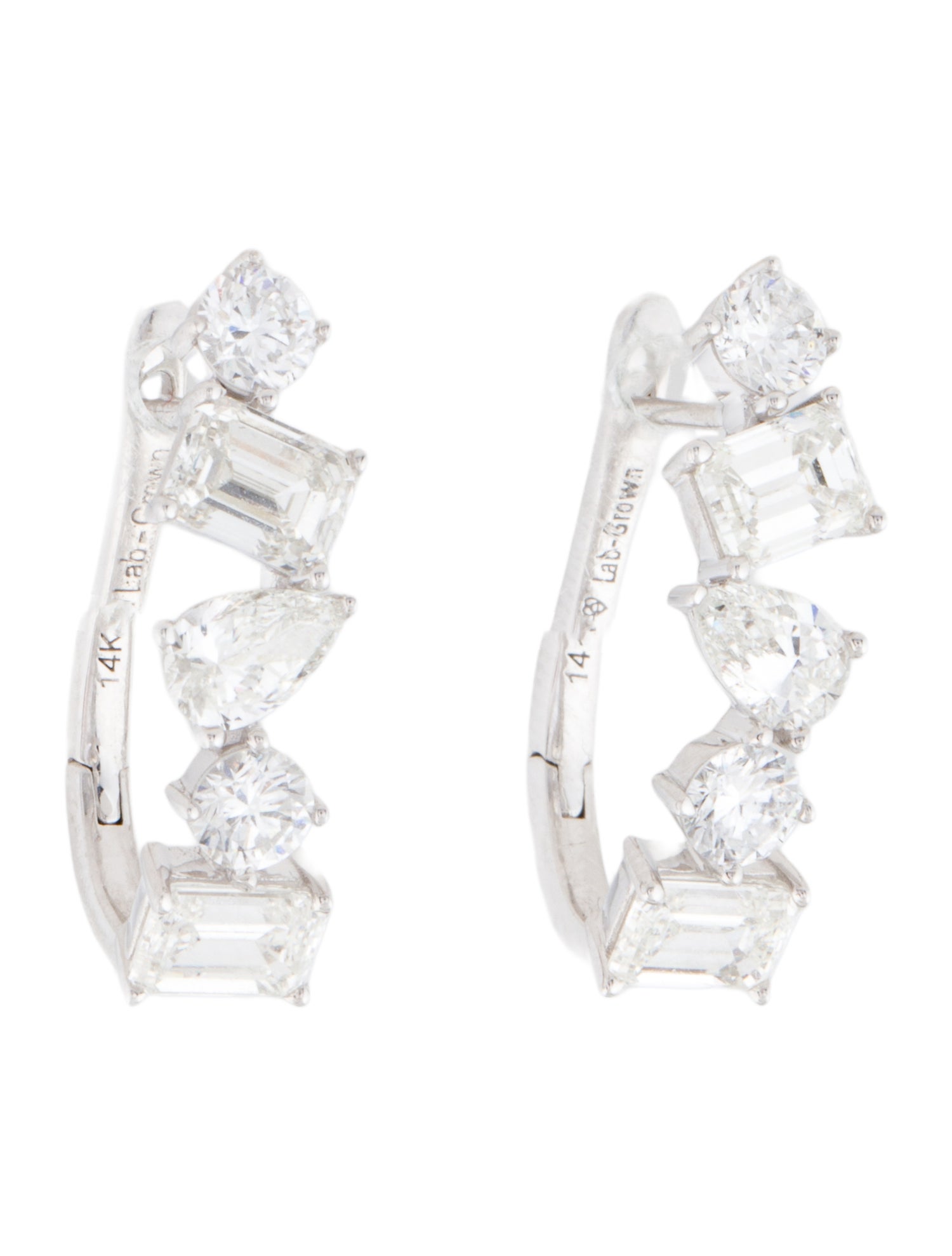 Earrings 14K 3.50ctw Lab-Grown Diamond Hoops