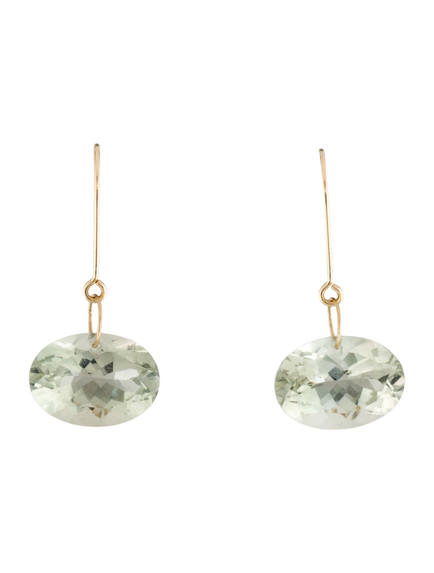 Earrings 14K Prasiolite Quartz Drop