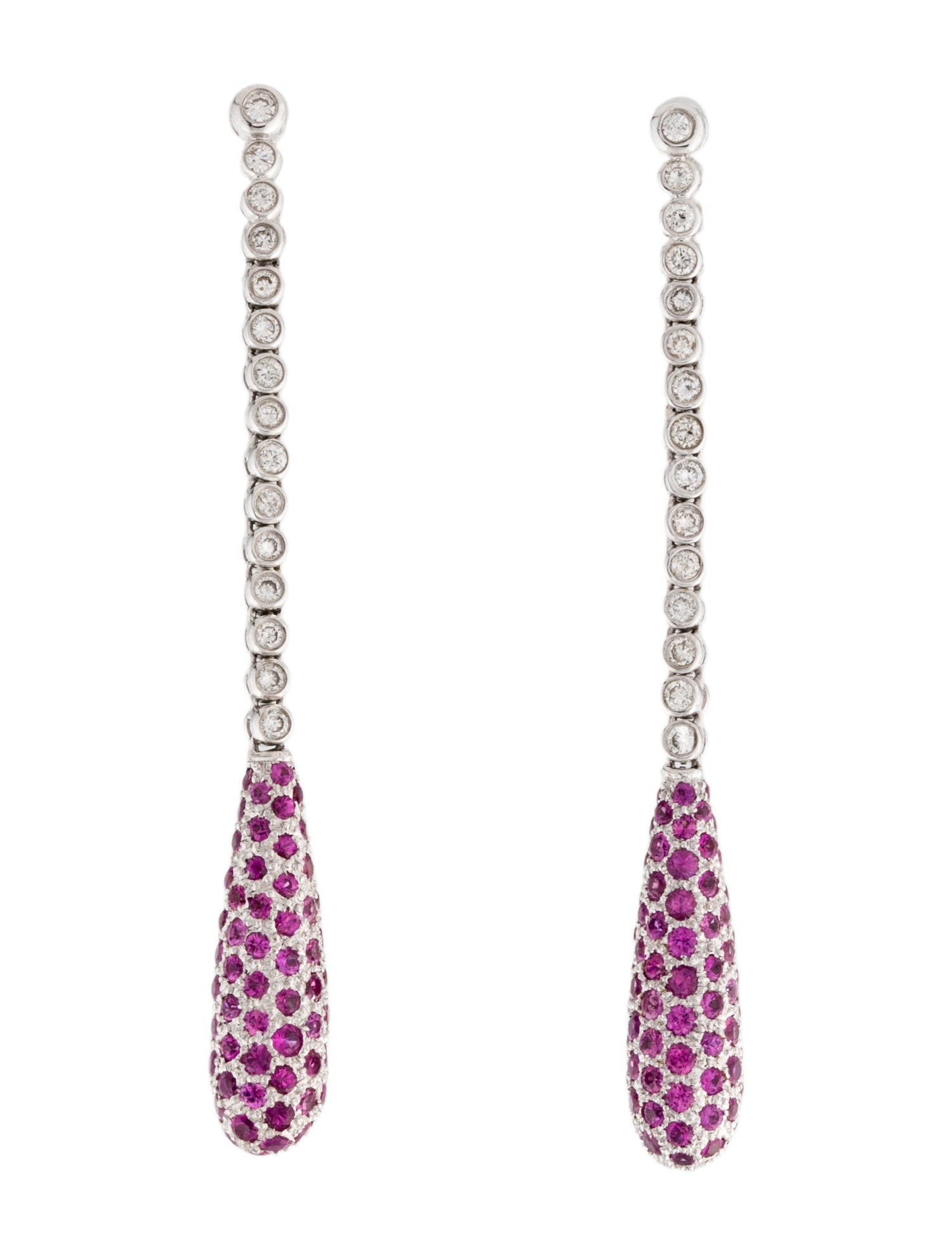 Earrings 18K 2.50ctw Sapphire & Diamond Earclip Drop