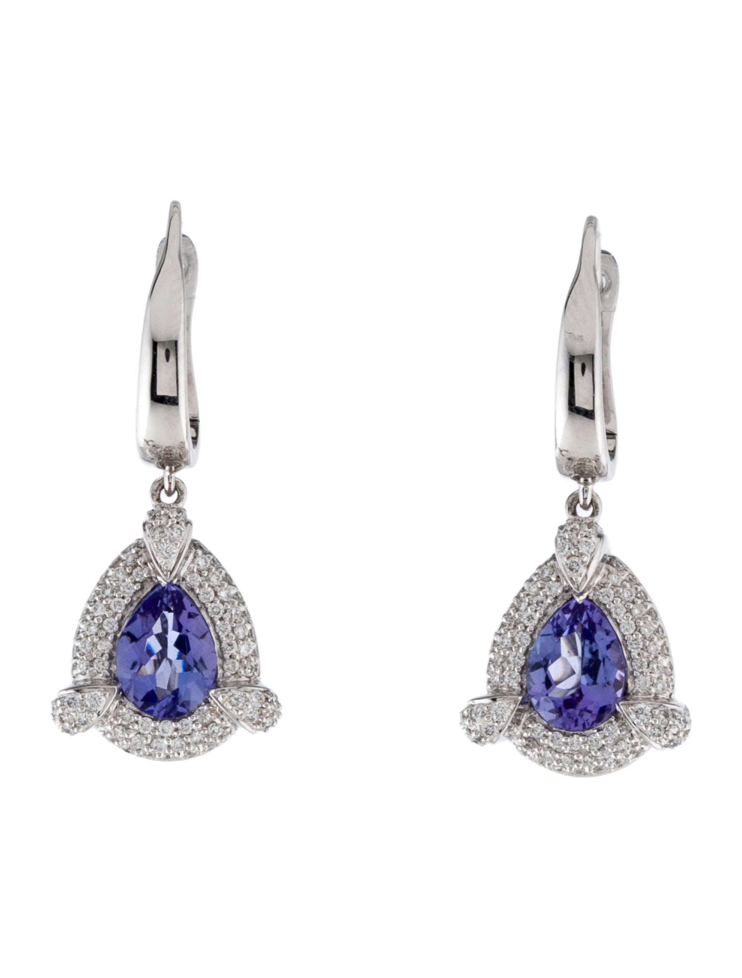 Earrings 14K 2.12ctw Tanzanite & Diamond Drop